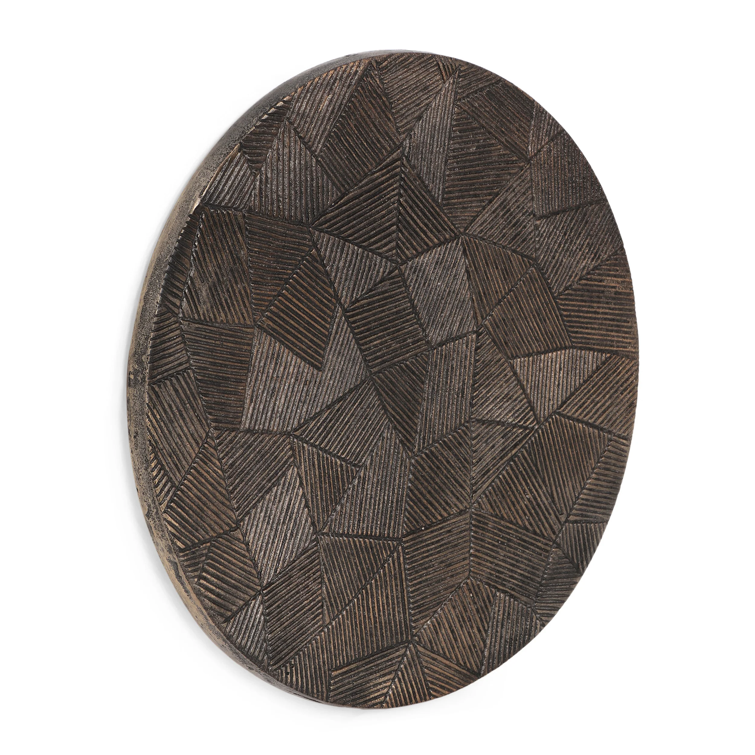 Jardin Handmade Aluminum Plate Wall Decor, Brass Antique - furnishings