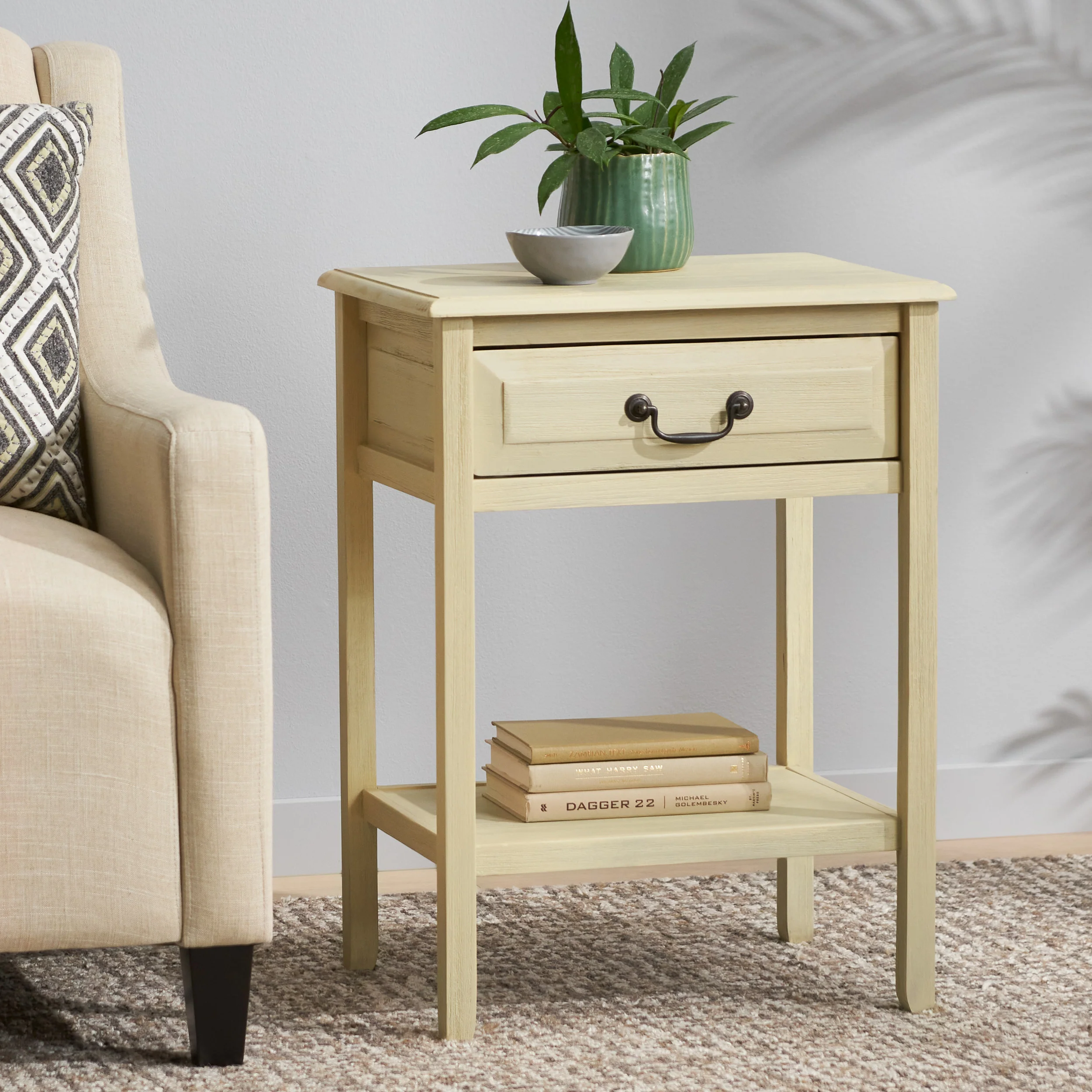 Noah Weathered Wood Top Drawer Accent Table - furnishings