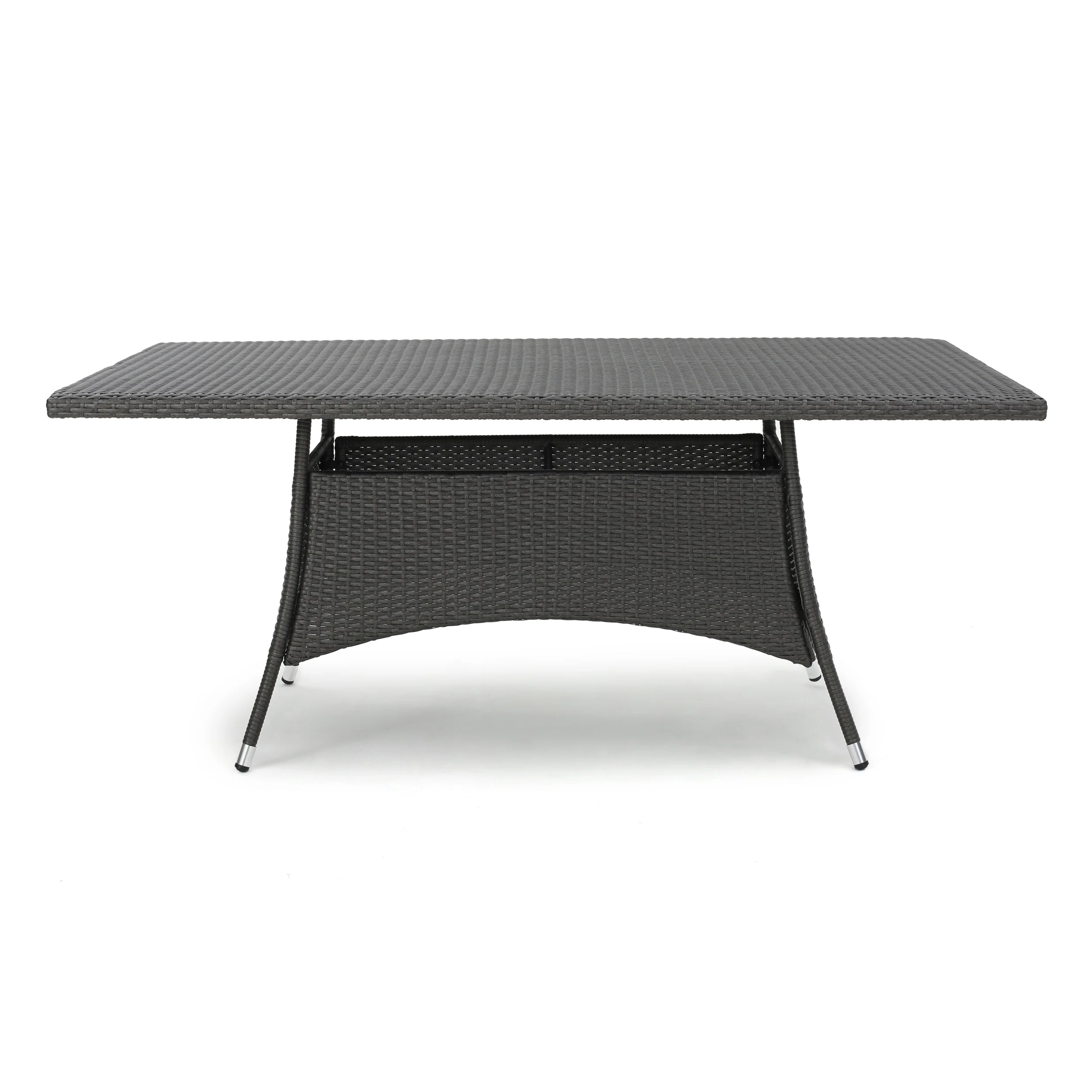 Haley Outdoor 7 Piece Wicker Dining Set, Grey - furnishings