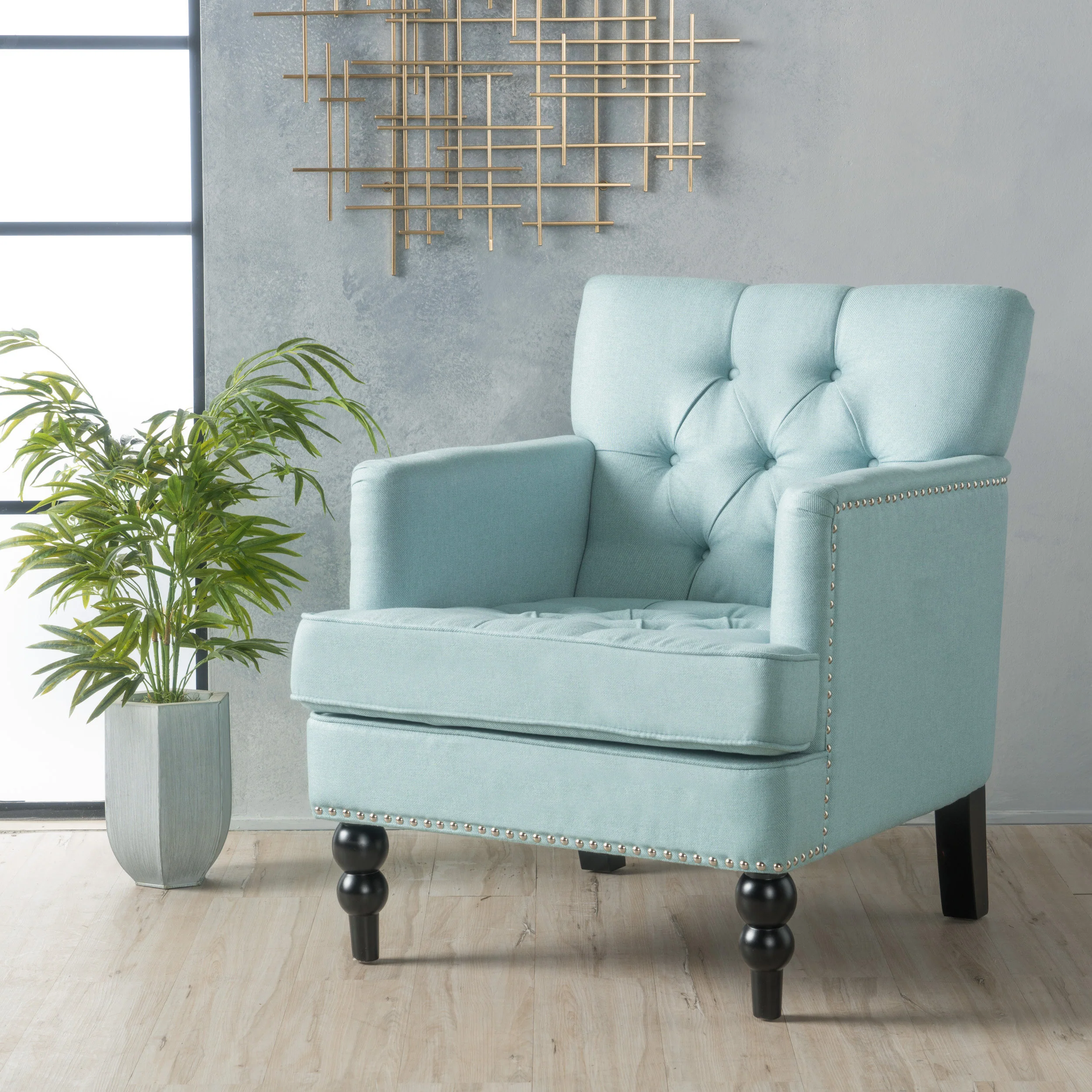 Madene Tufted Back Fabric Club Chair - furnishings