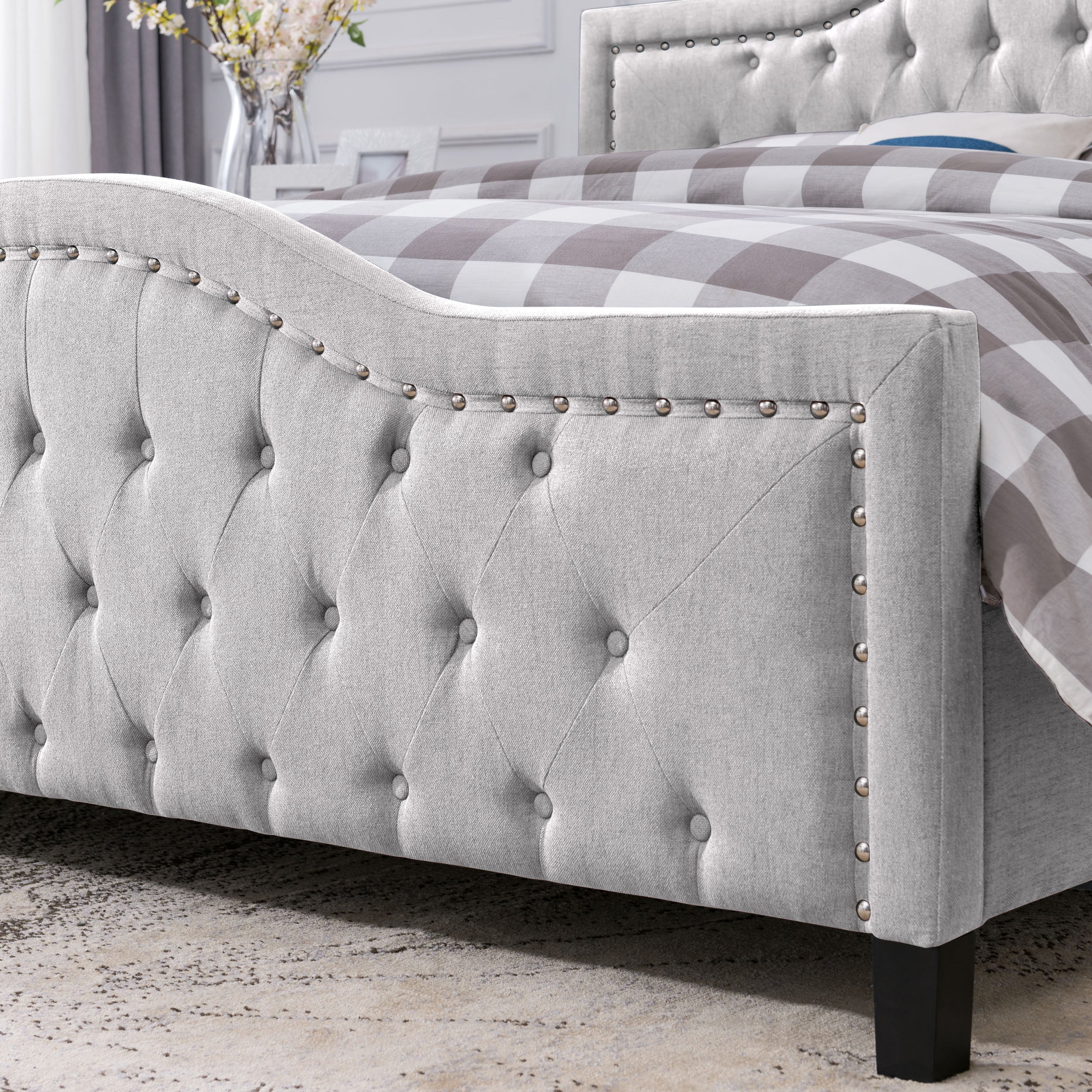 Mason Fully-Upholstered Traditional Bed Frame - furnishings