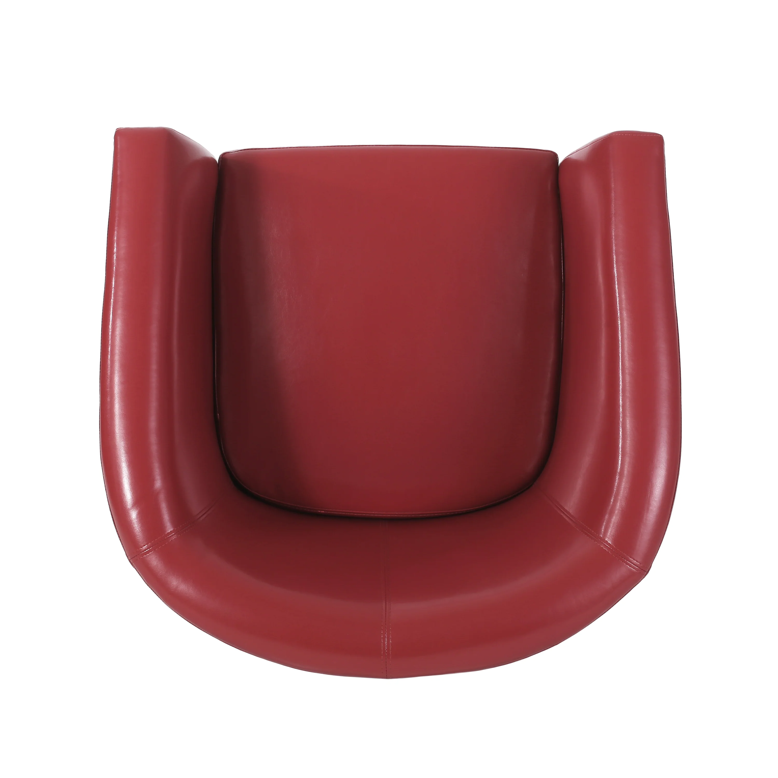 Corley Modern Upholstered Faux Leather Swivel Barrel Club Chair - furnishings
