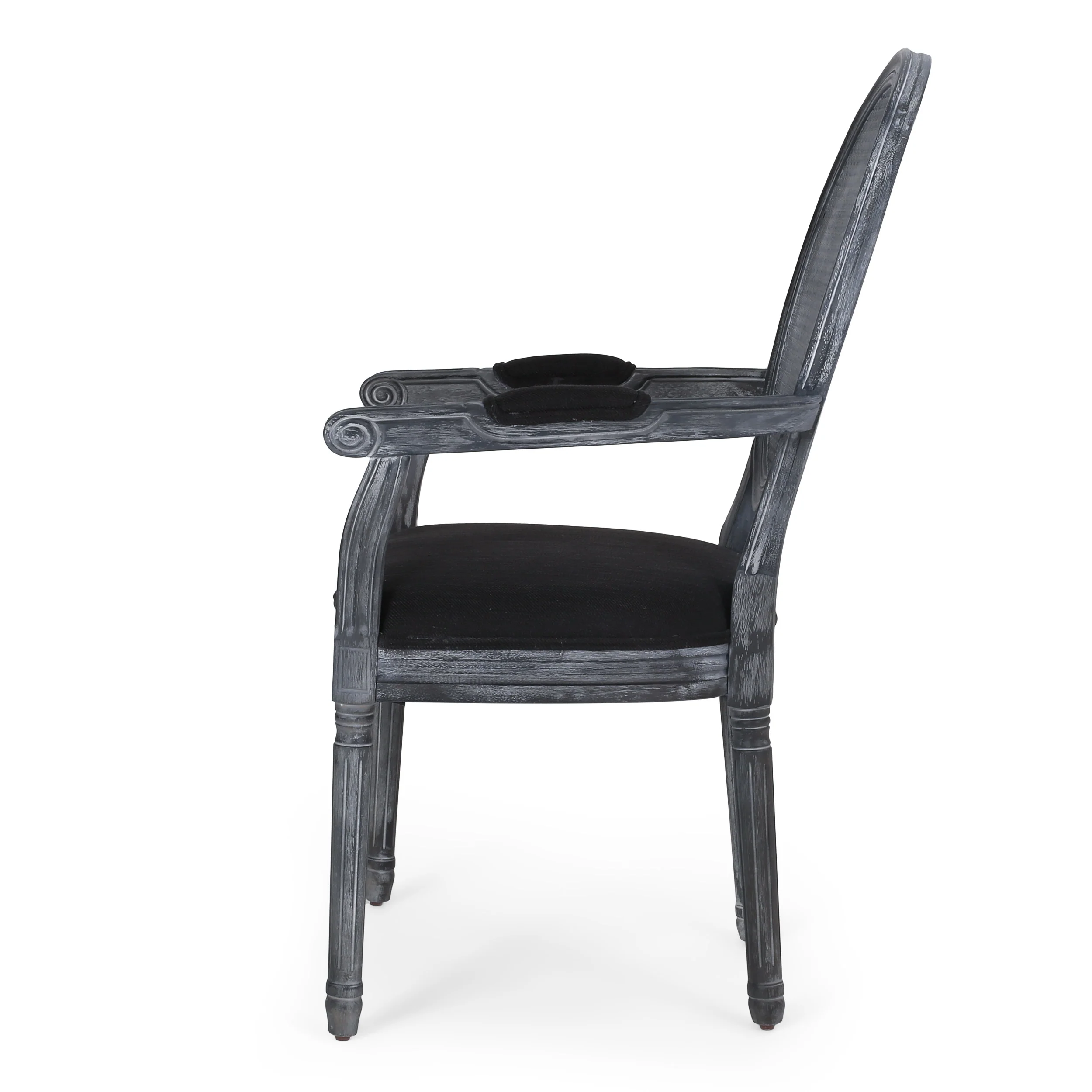 Aisenbrey French Country Wood and Cane Upholstered Dining Chair - furnishings