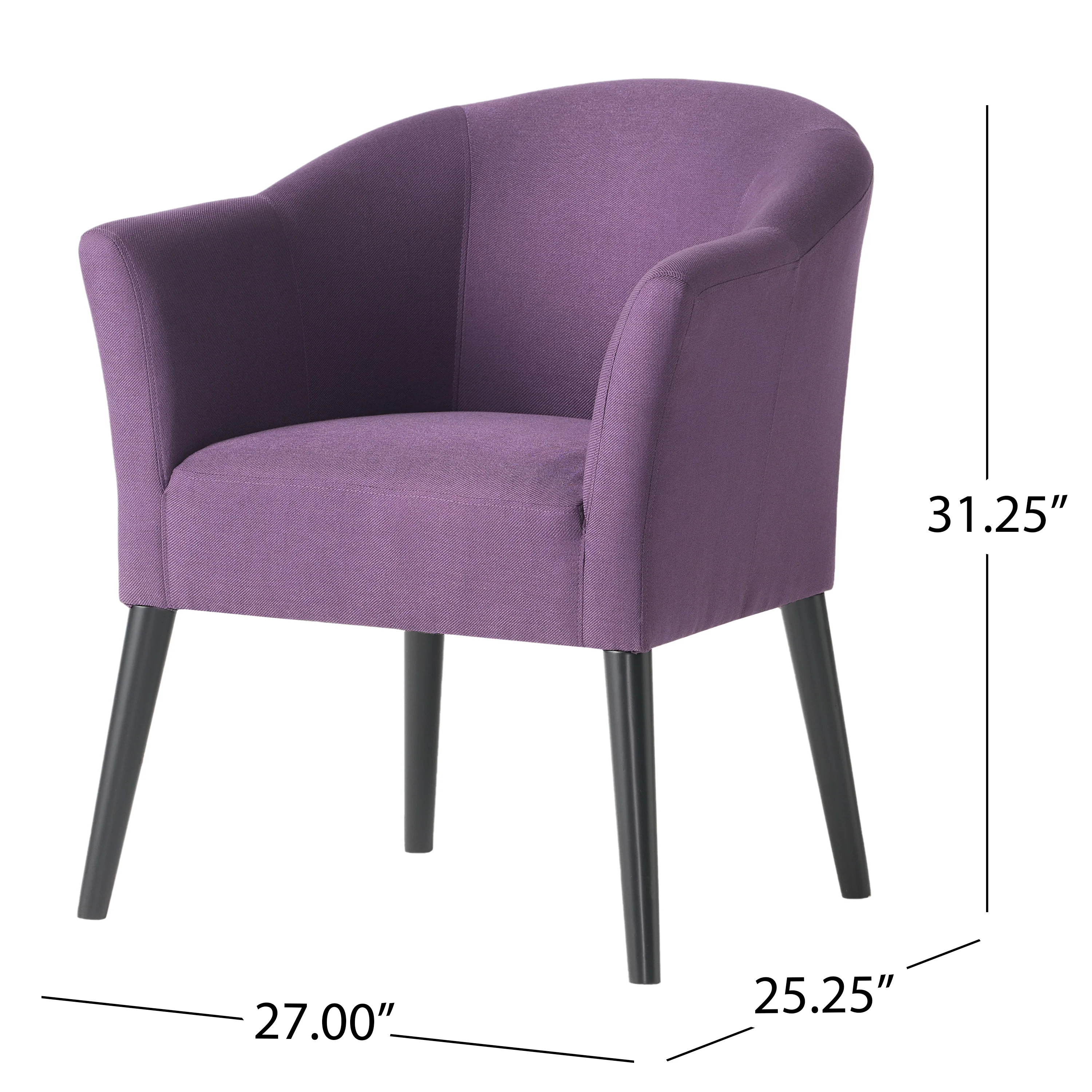 Charmaine Mid-Century Modern Low Back Fabric Accent Chair with Tapered Legs - furnishings