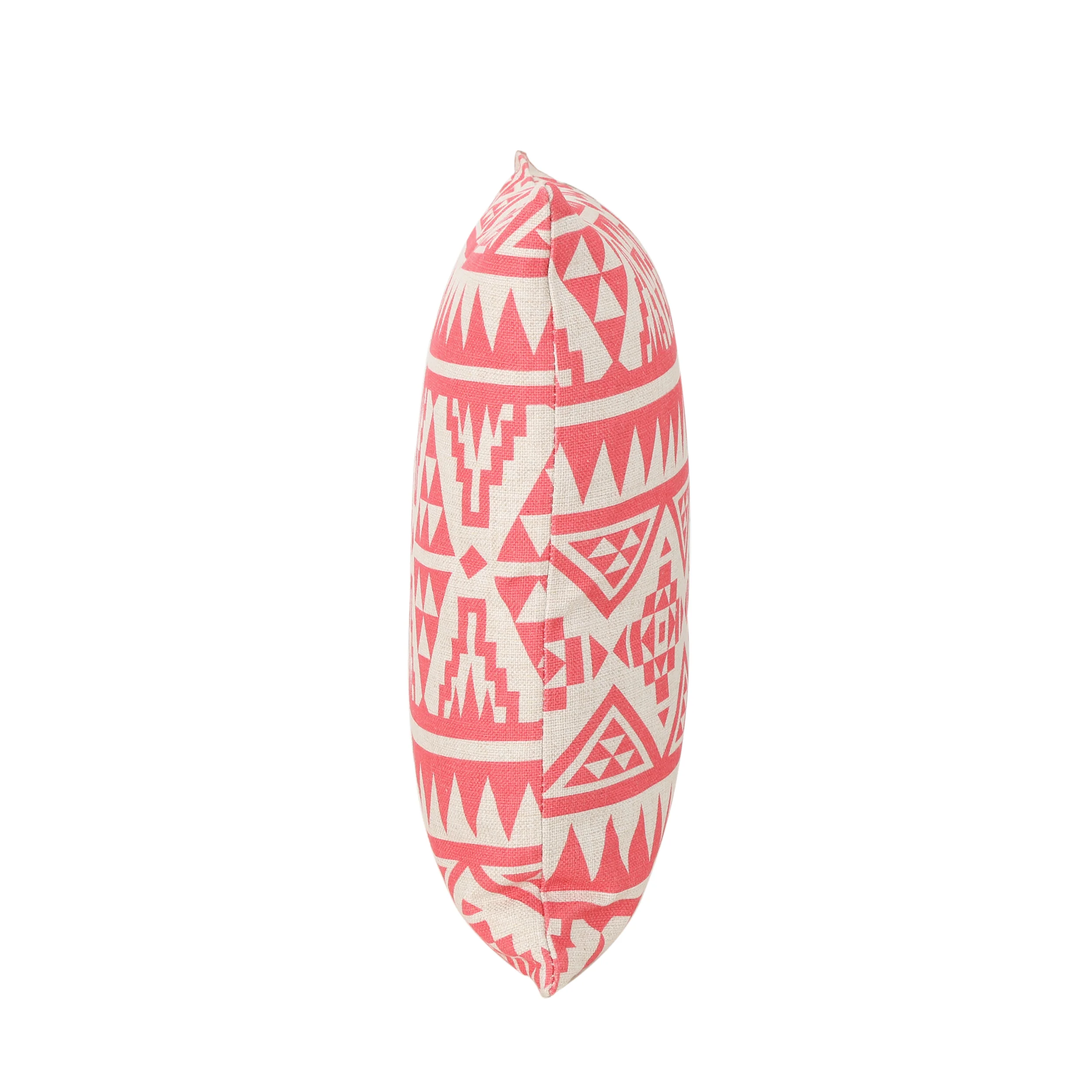 Linda Outdoor Water Resistant 18-inch Square Pillow, Pink Print - furnishings