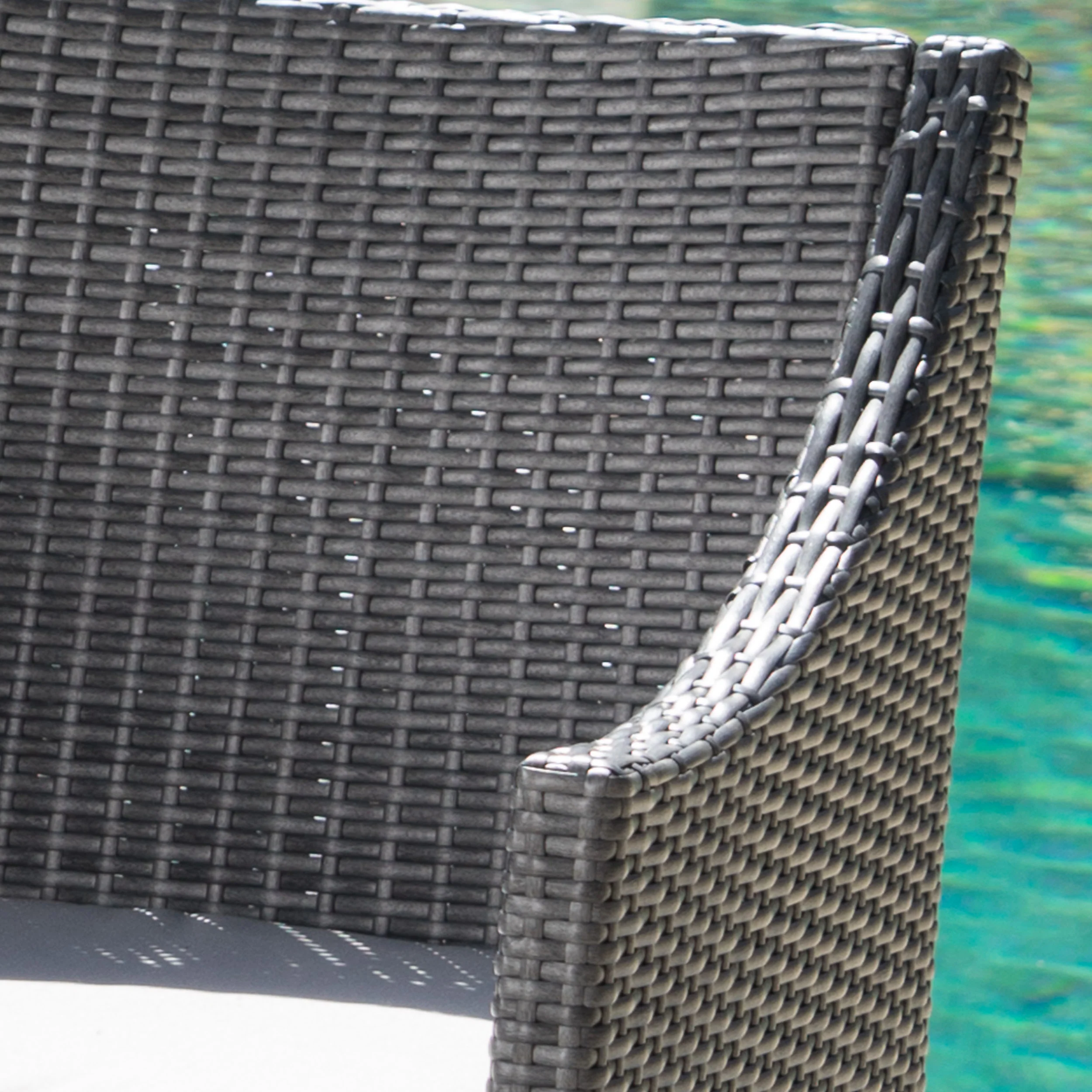 Frances Outdoor 3 Piece Wicker Dining Set with Water Resistant Cushions - furnishings