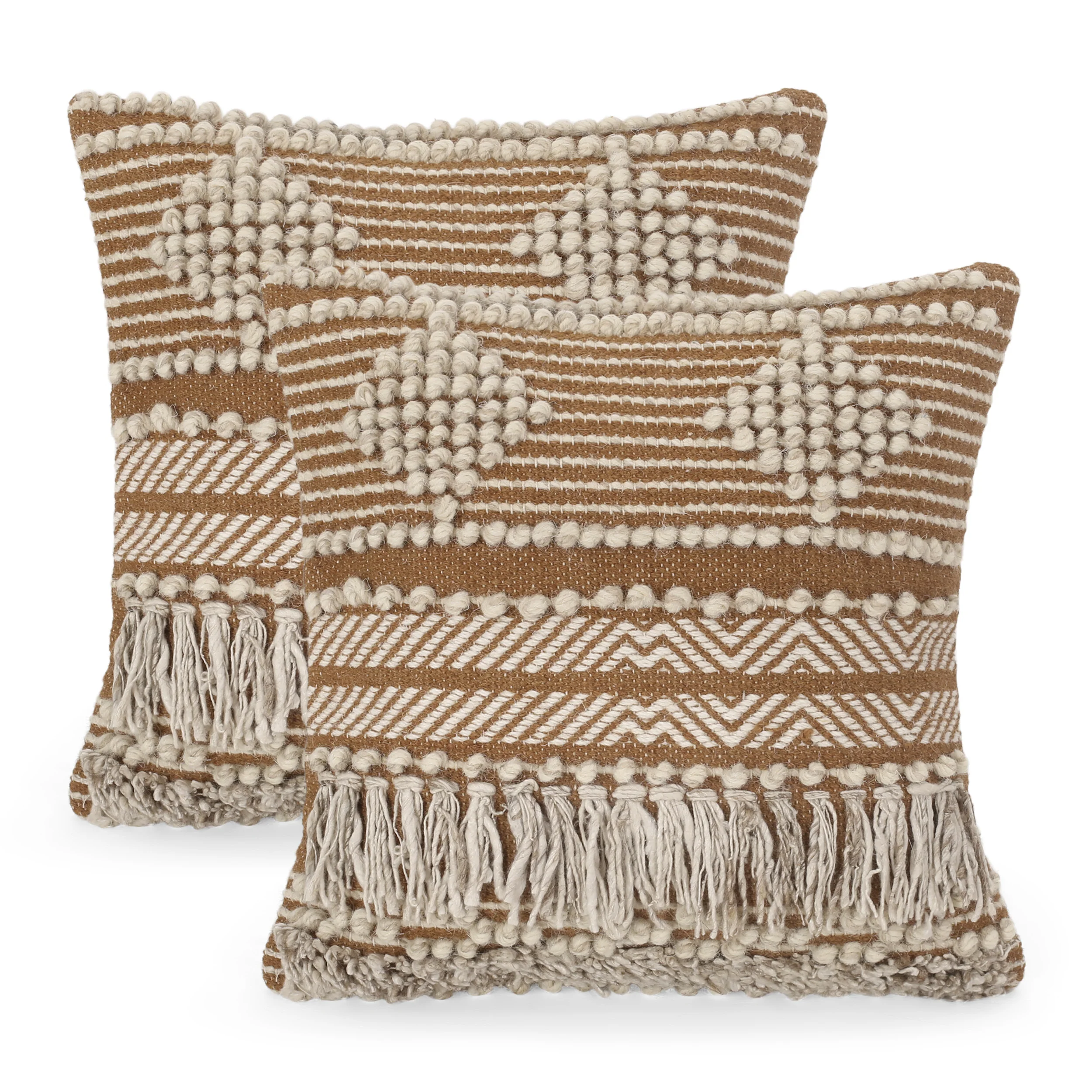 Nahyla Macrame Boho Throw Pillow - furnishings