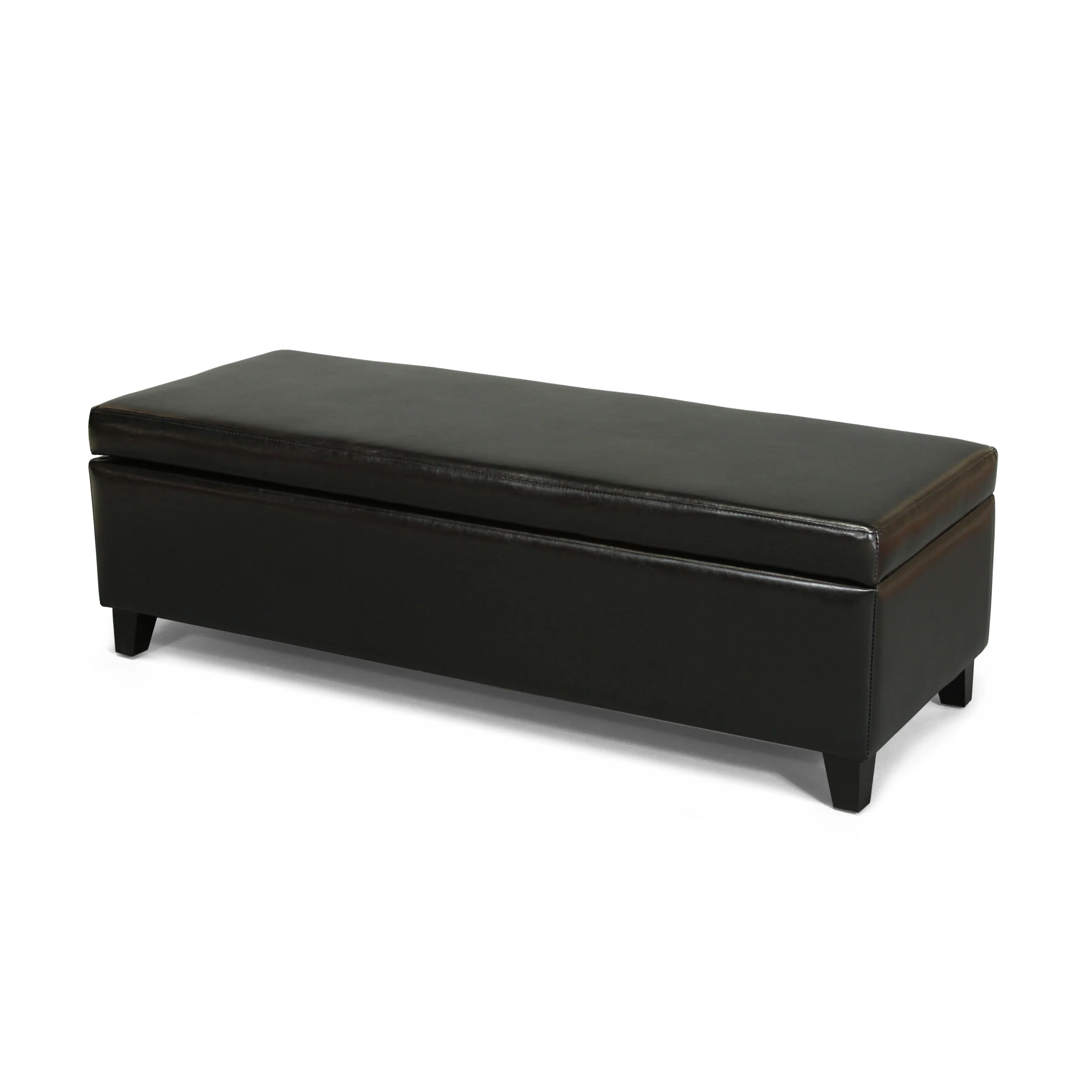 Stratford Leather Storage Ottoman Bench - furnishings