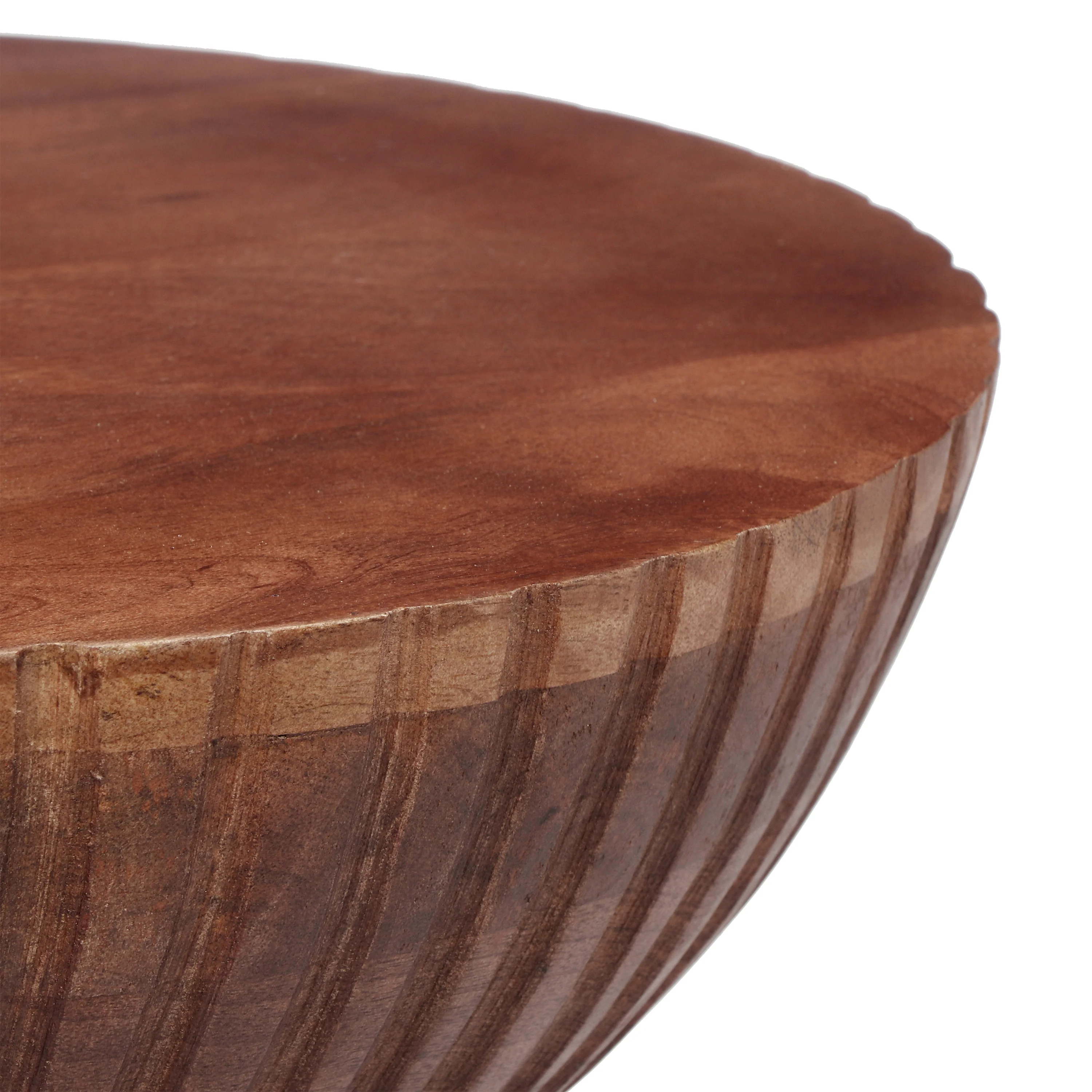 Elowen Round Pedestal Mango Wood Side End Table - furnishings