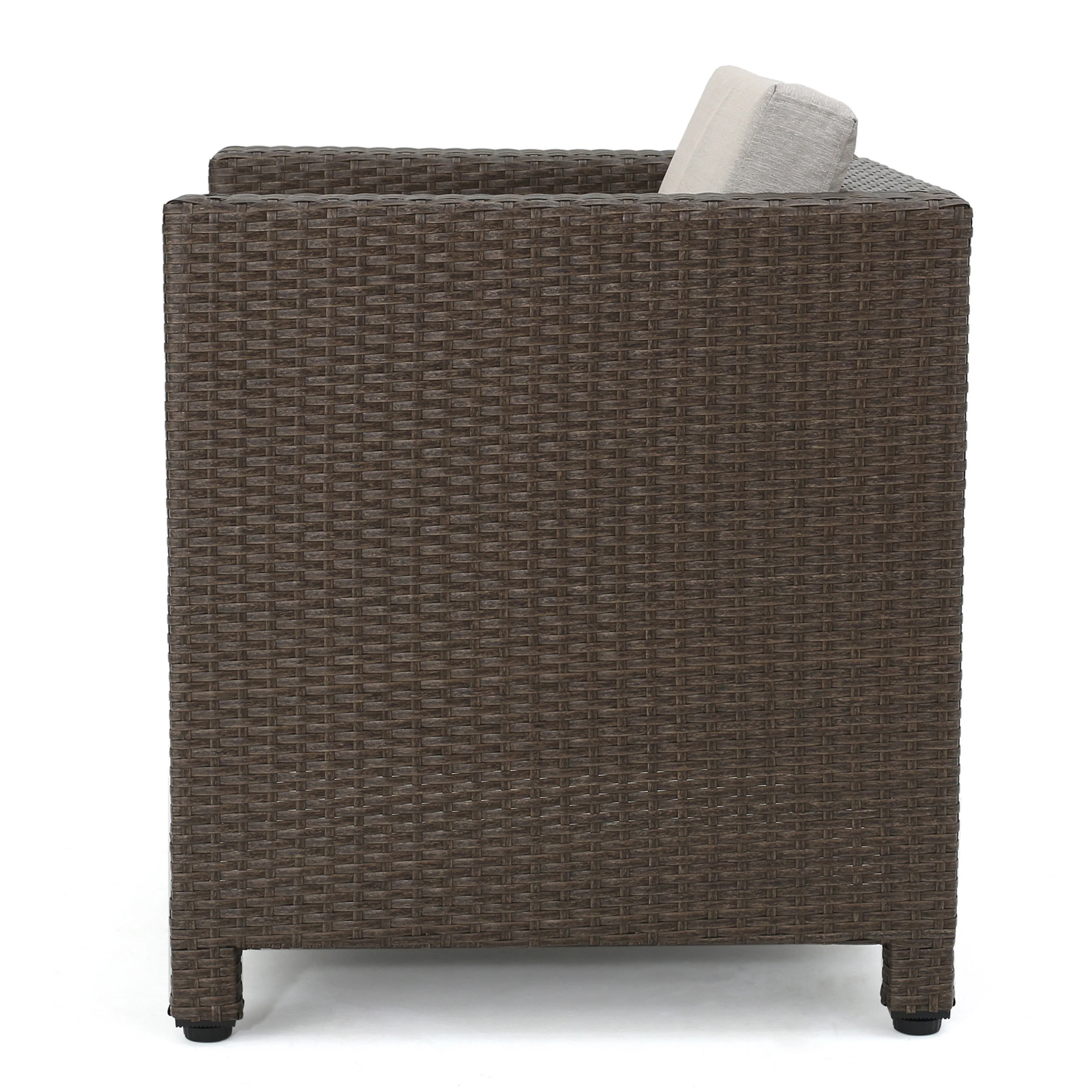 Feronia Outdoor 8 Pc Wicker Chat Set w/ Water Resistant Cushions - furnishings