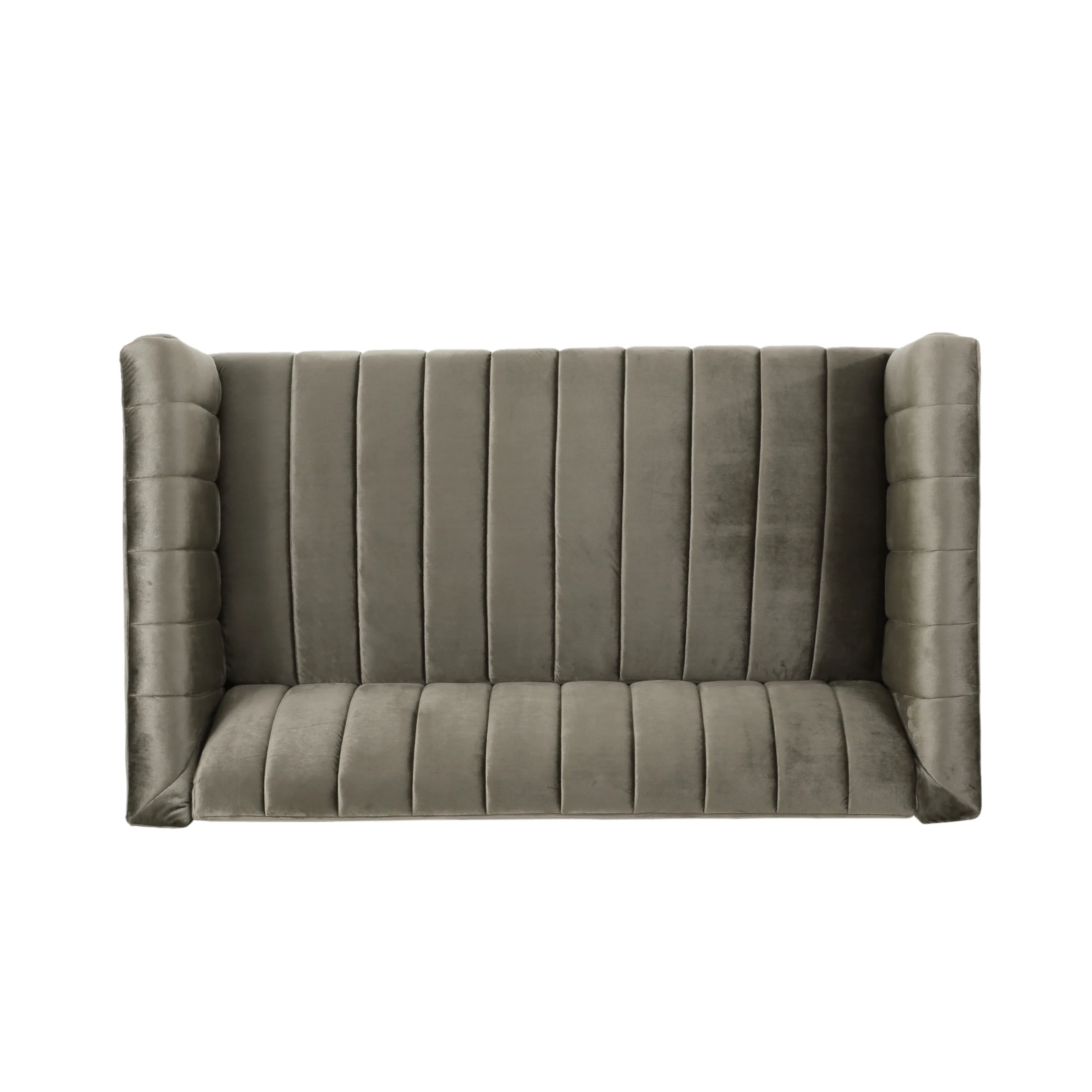 Masie Contemporary Channel Stitch Velvet Settee - furnishings