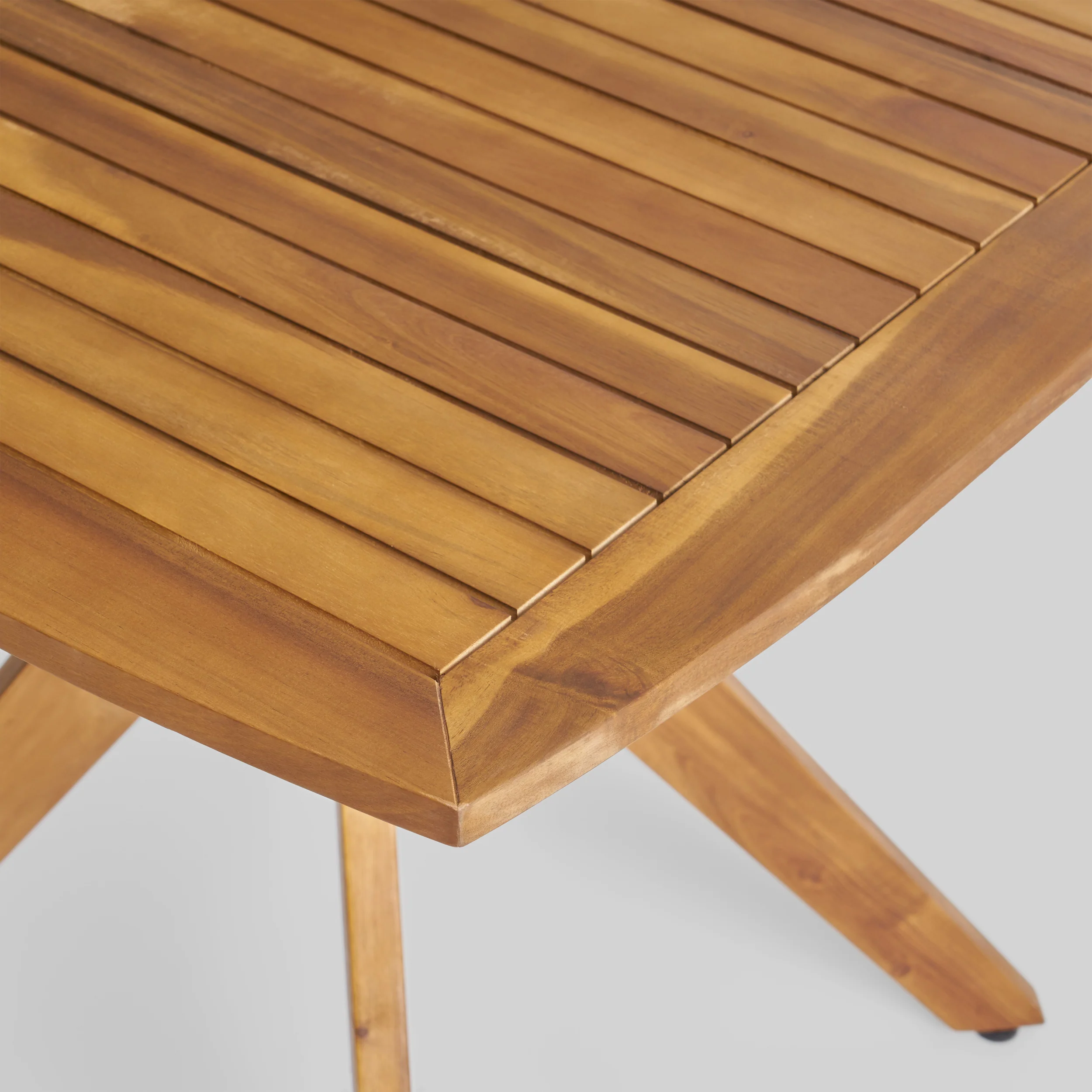 Rosin Outdoor 4 Seater Acacia Wood Square Dining Set - furnishings