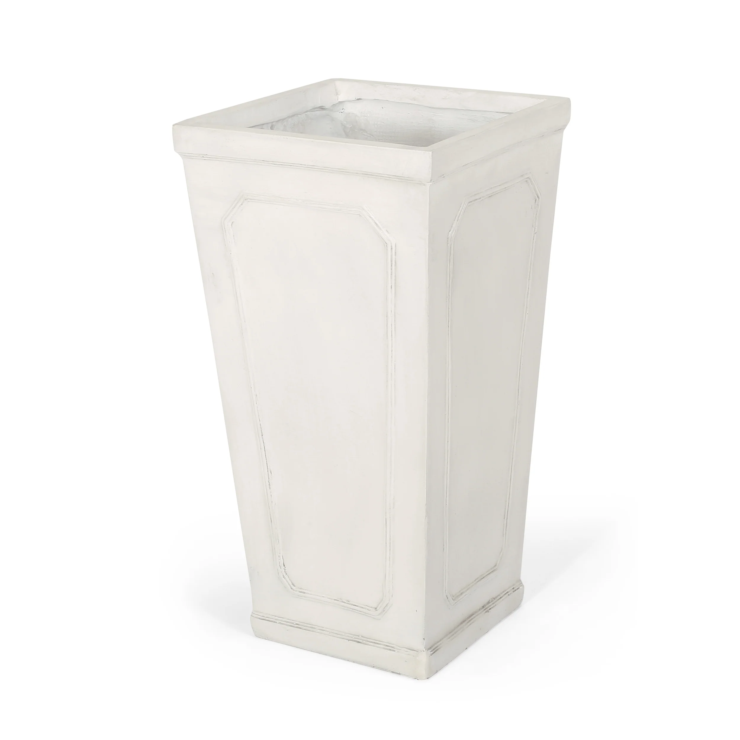 Greg Outdoor Cast Stone Tapered Planter - furnishings