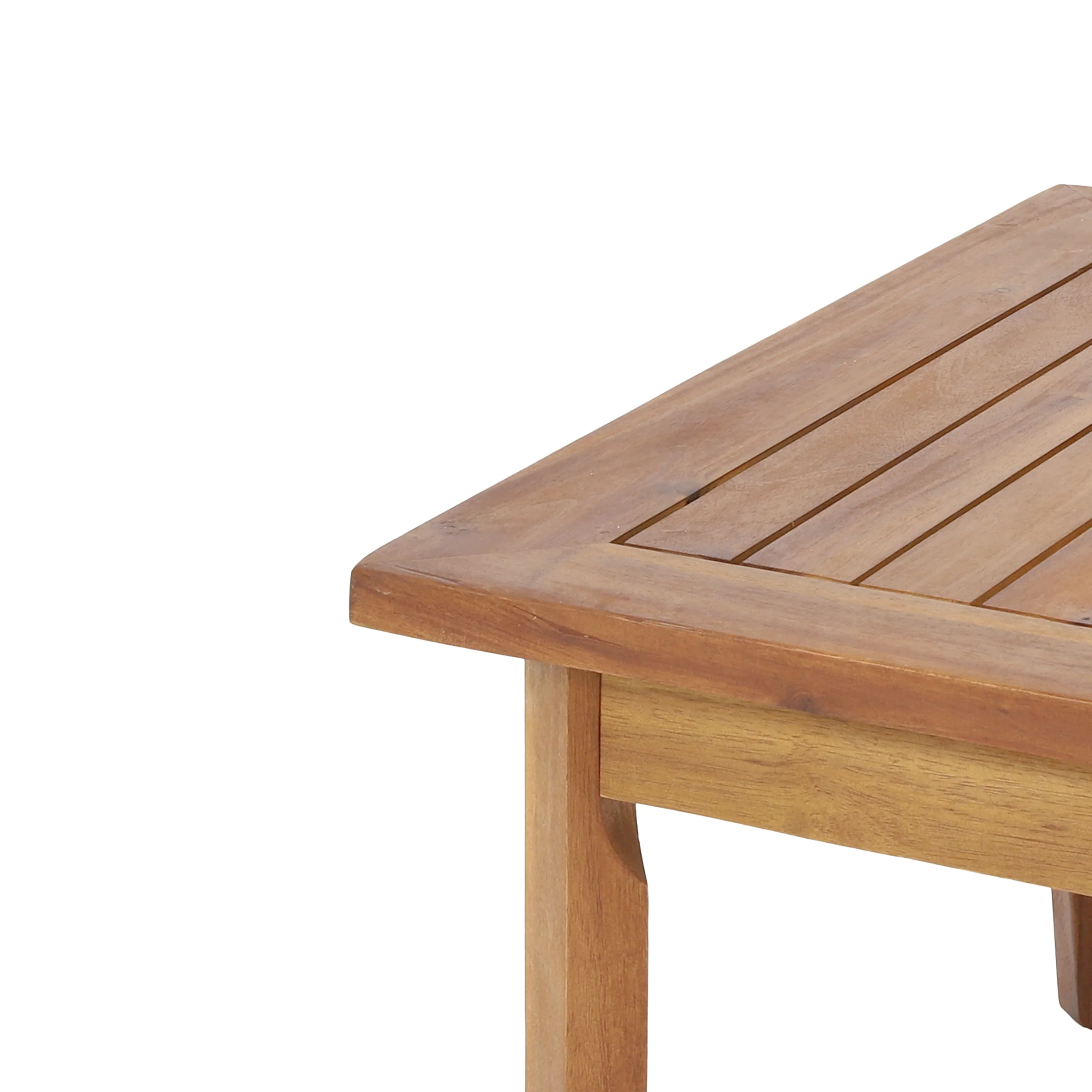 Sunbuea Wood Ottoman and Table Set with Dark Gray Cushions - furnishings