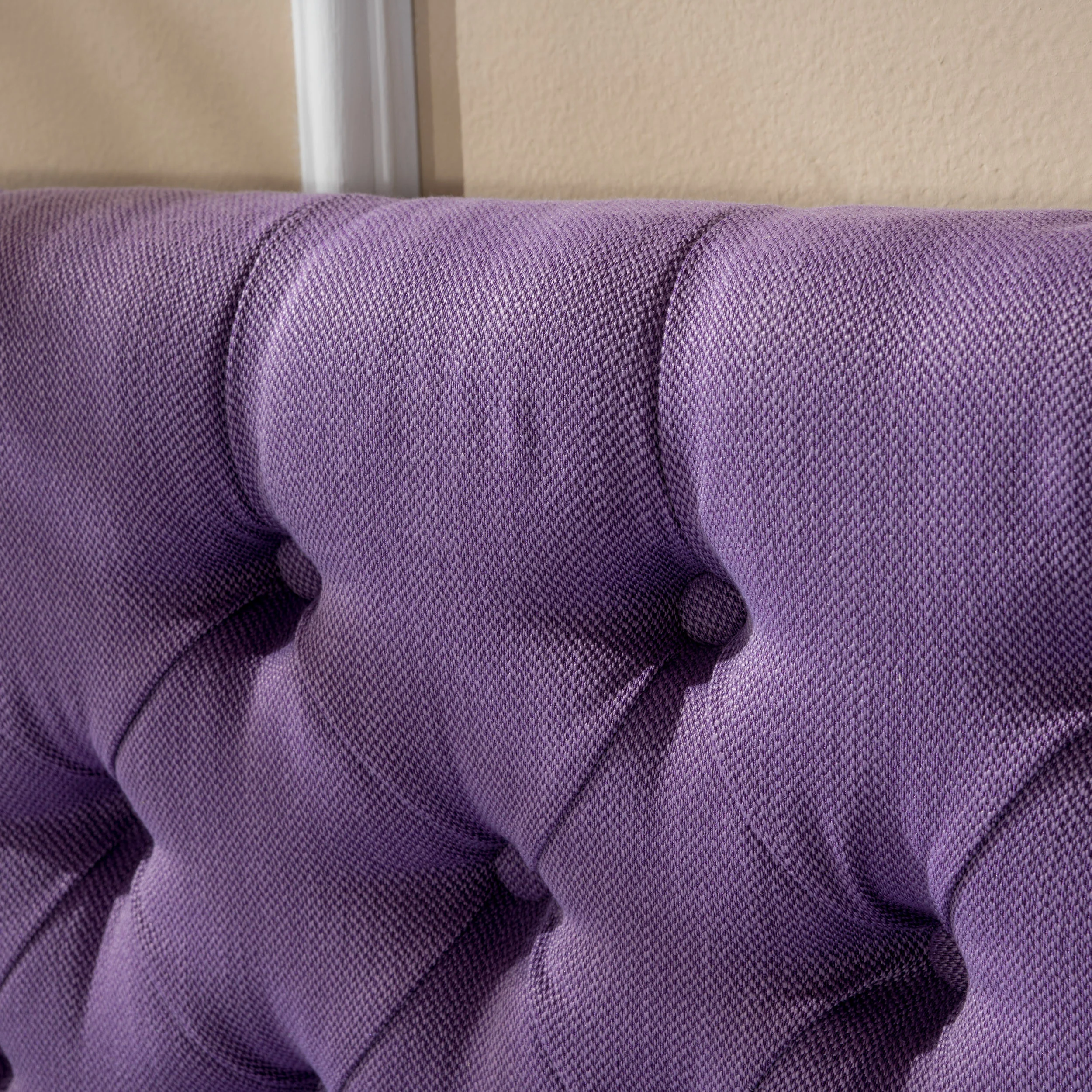 Brunet Contemporary Button Tufted Fabric Queen/Full Headboard - furnishings