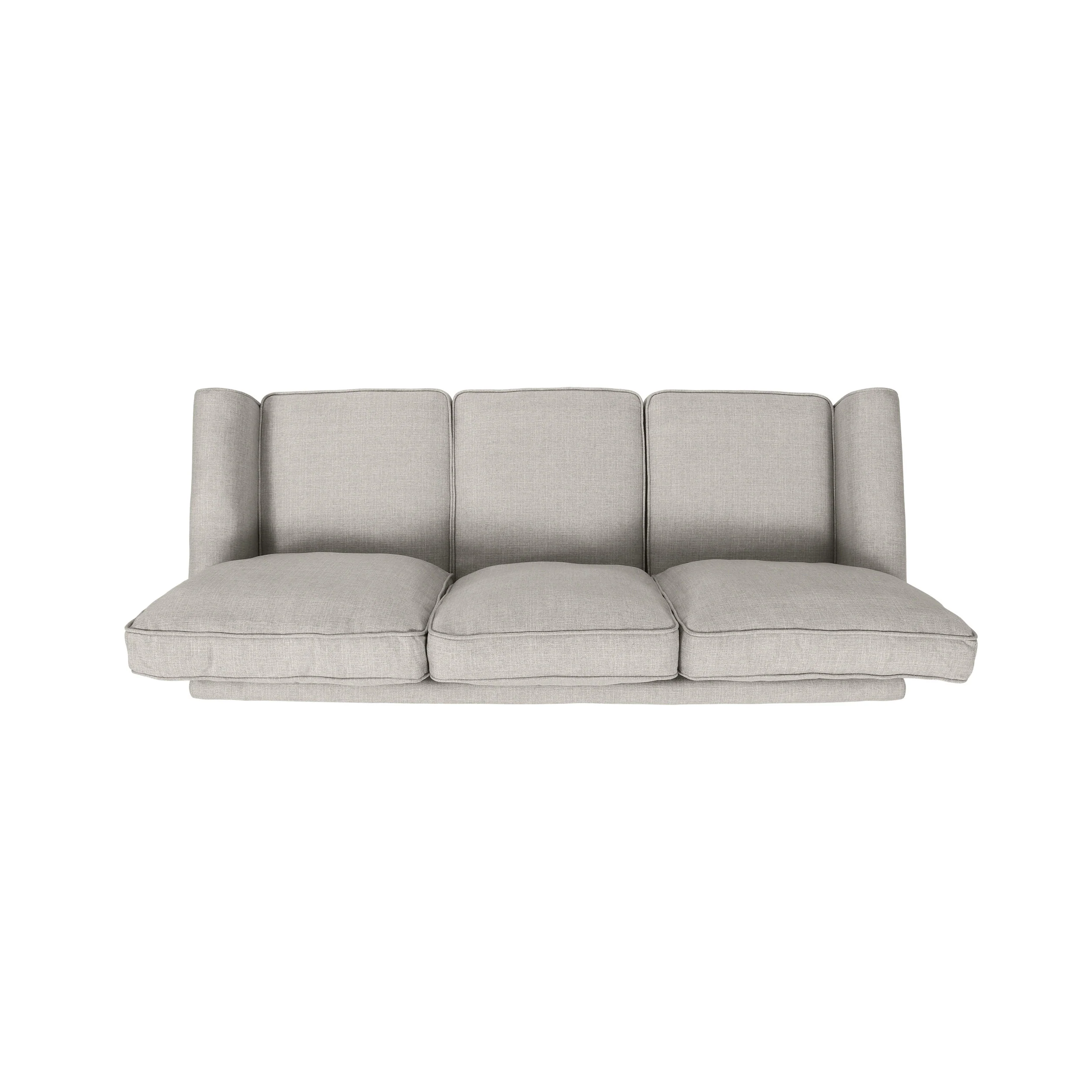 Bridget Contemporary Scrolled Arm Upholstered Fabric Sofa with Tonal Piping - furnishings