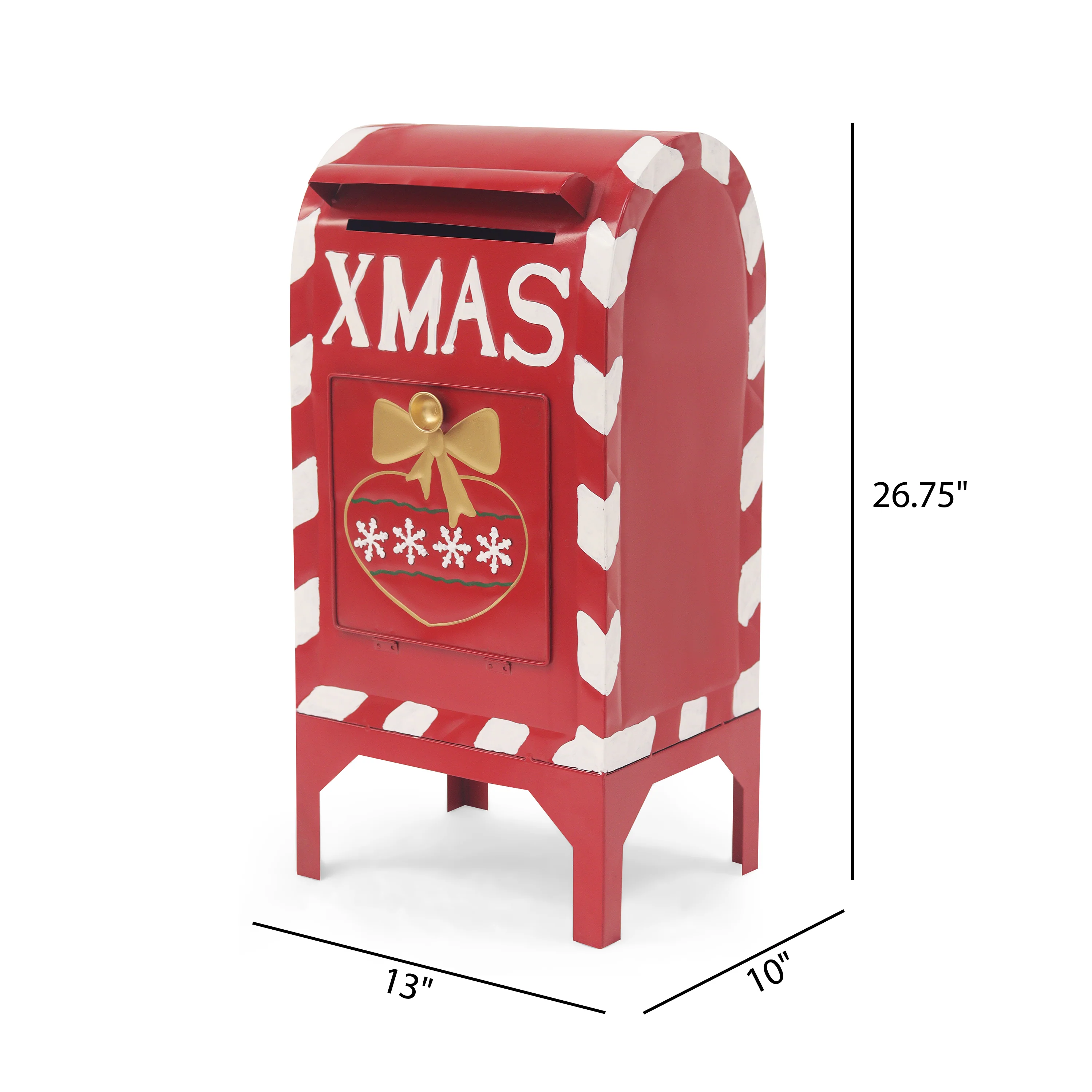 HolidayHaven Red Iron Christmas Mailbox Christmas decoration - furnishings