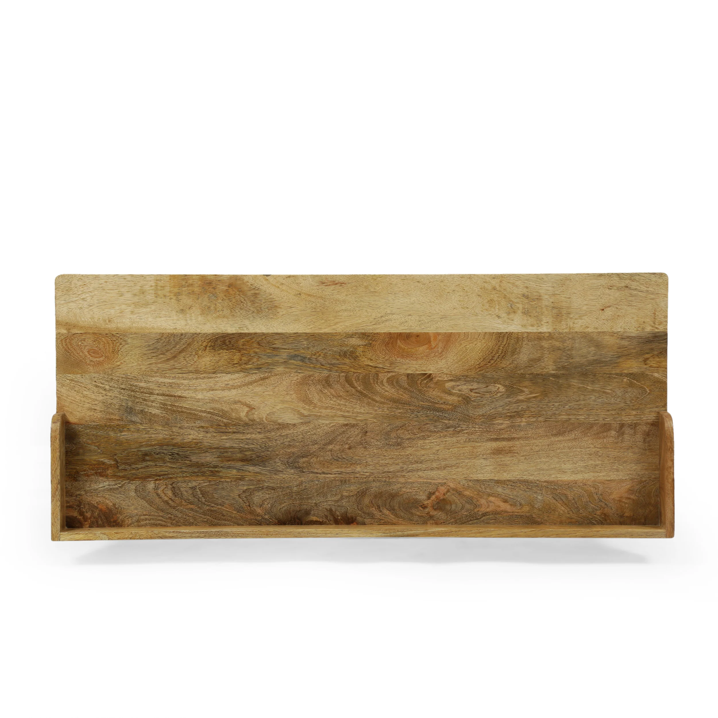 Bellbrook Modern Industrial Handmade Mango Wood Tray Top Console Table, Natural and Black - furnishings