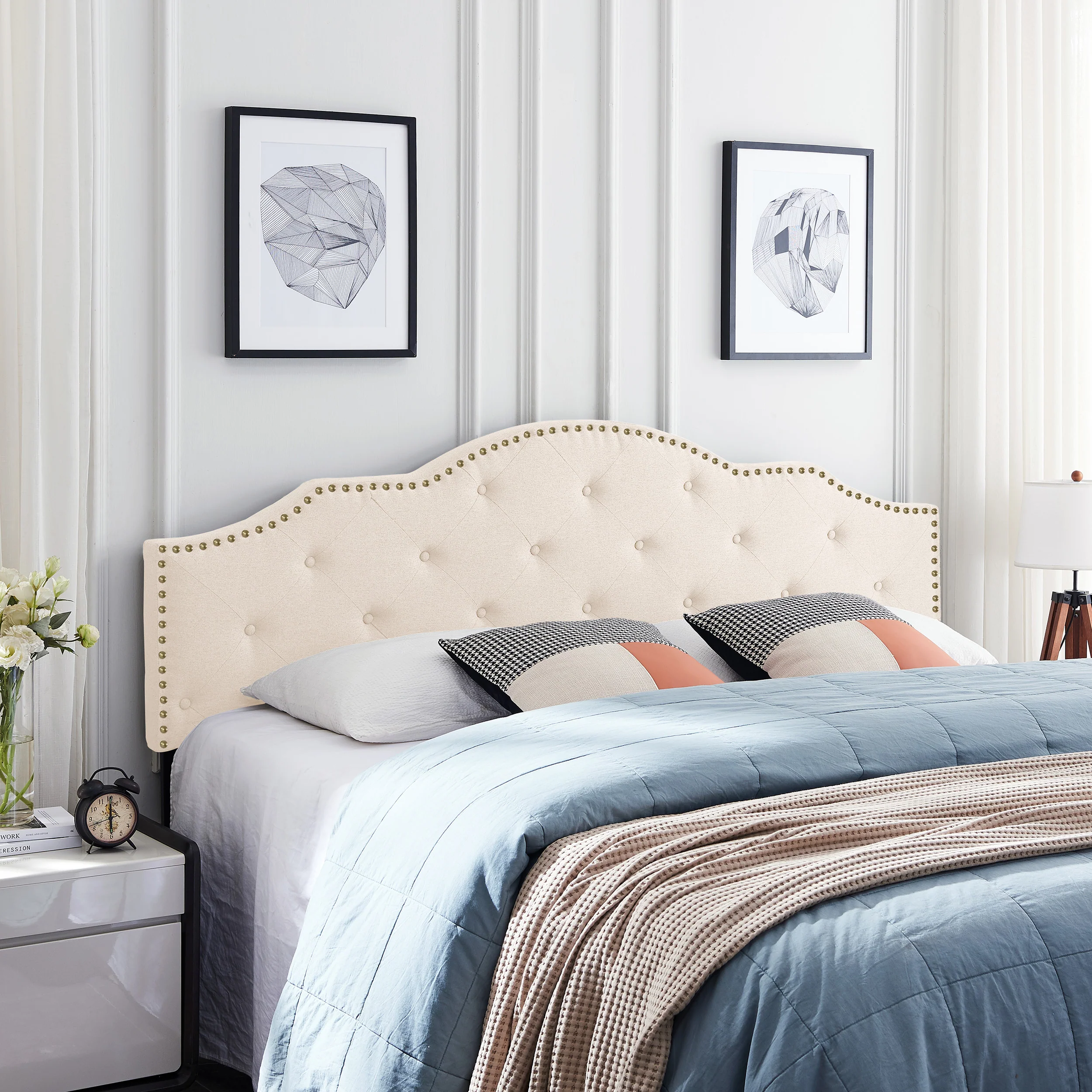 Sharon Contemporary Upholstered King/Cal King Headboard - furnishings