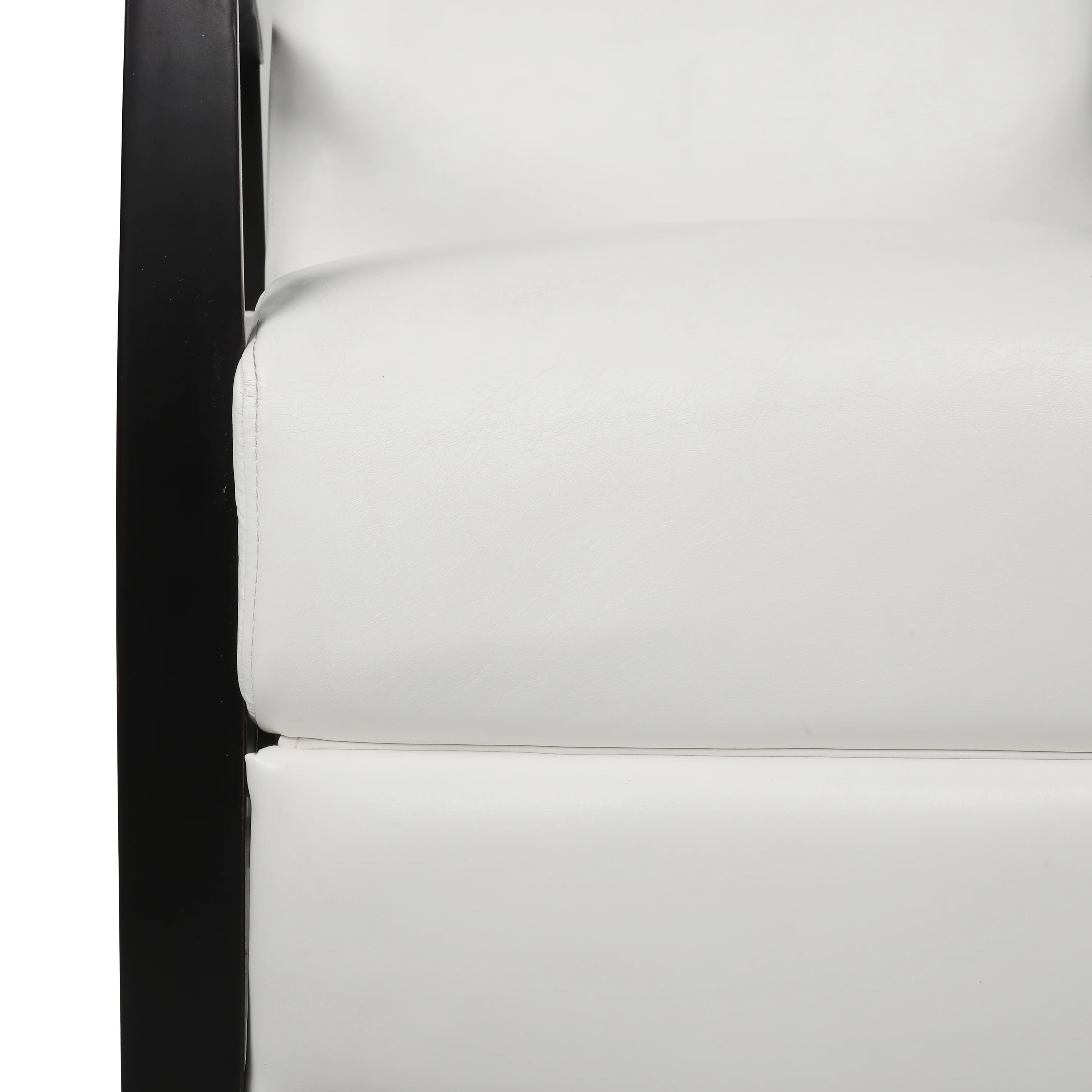Mugo Mid Century Modern Faux Leather Upholstered Wood Pushback Recliner - furnishings