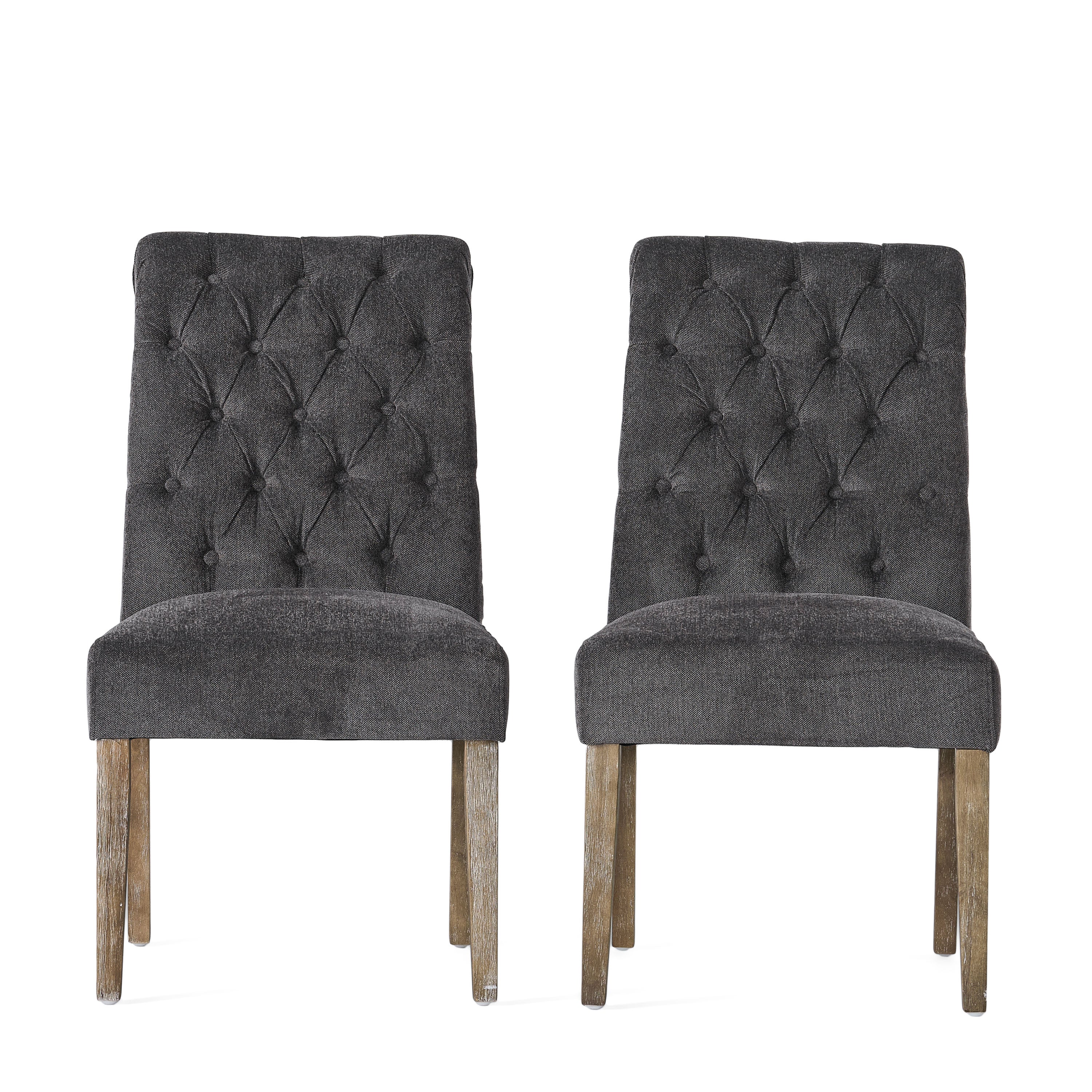 Emerson Contemporary Tufted Rolltop Dining Chairs - furnishings