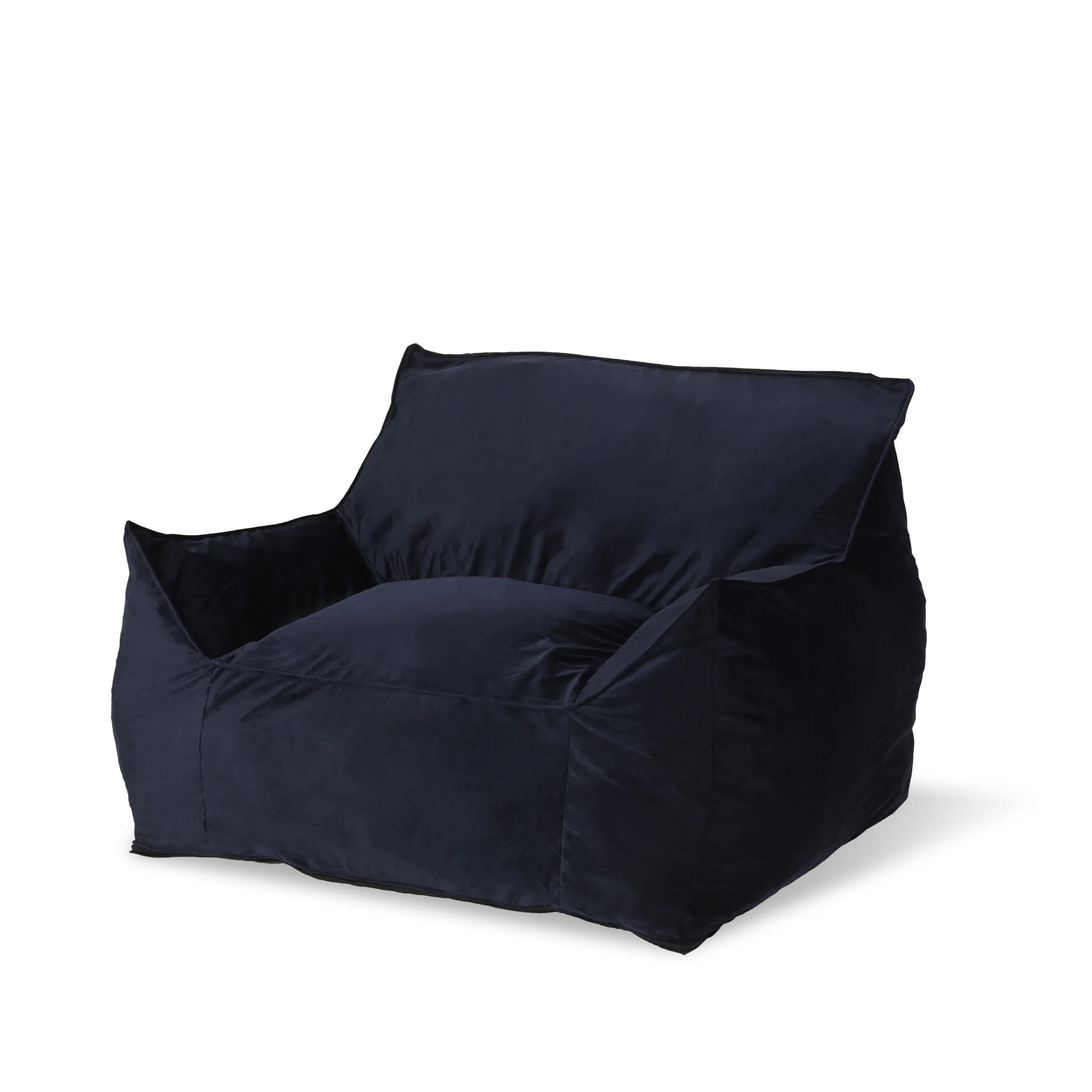 Ehlen Modern Velveteen Bean Bag Chair with Armrests - furnishings