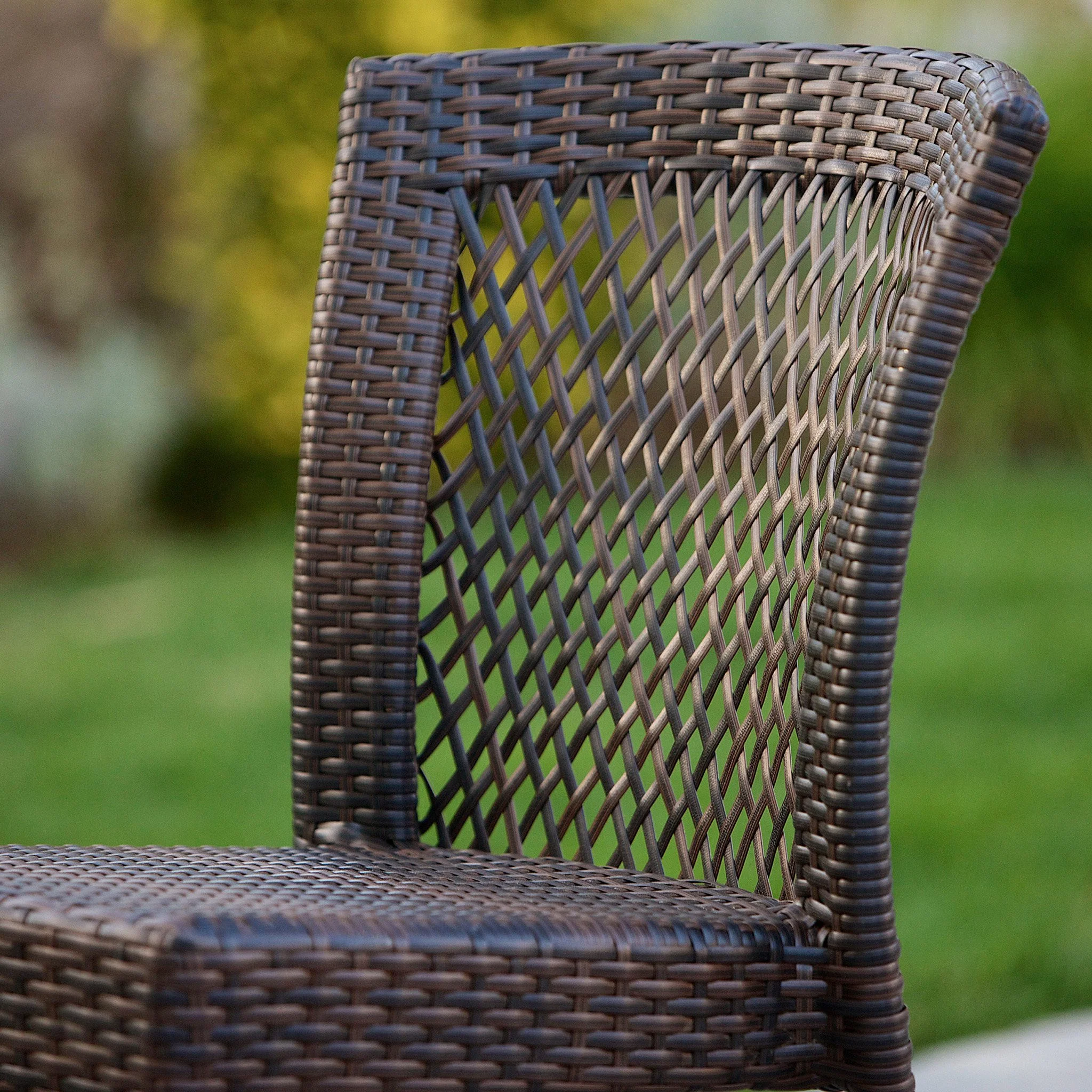 Dana Point 7-pc Outdoor Patio Furniture Brown Wicker Dining Set - furnishings
