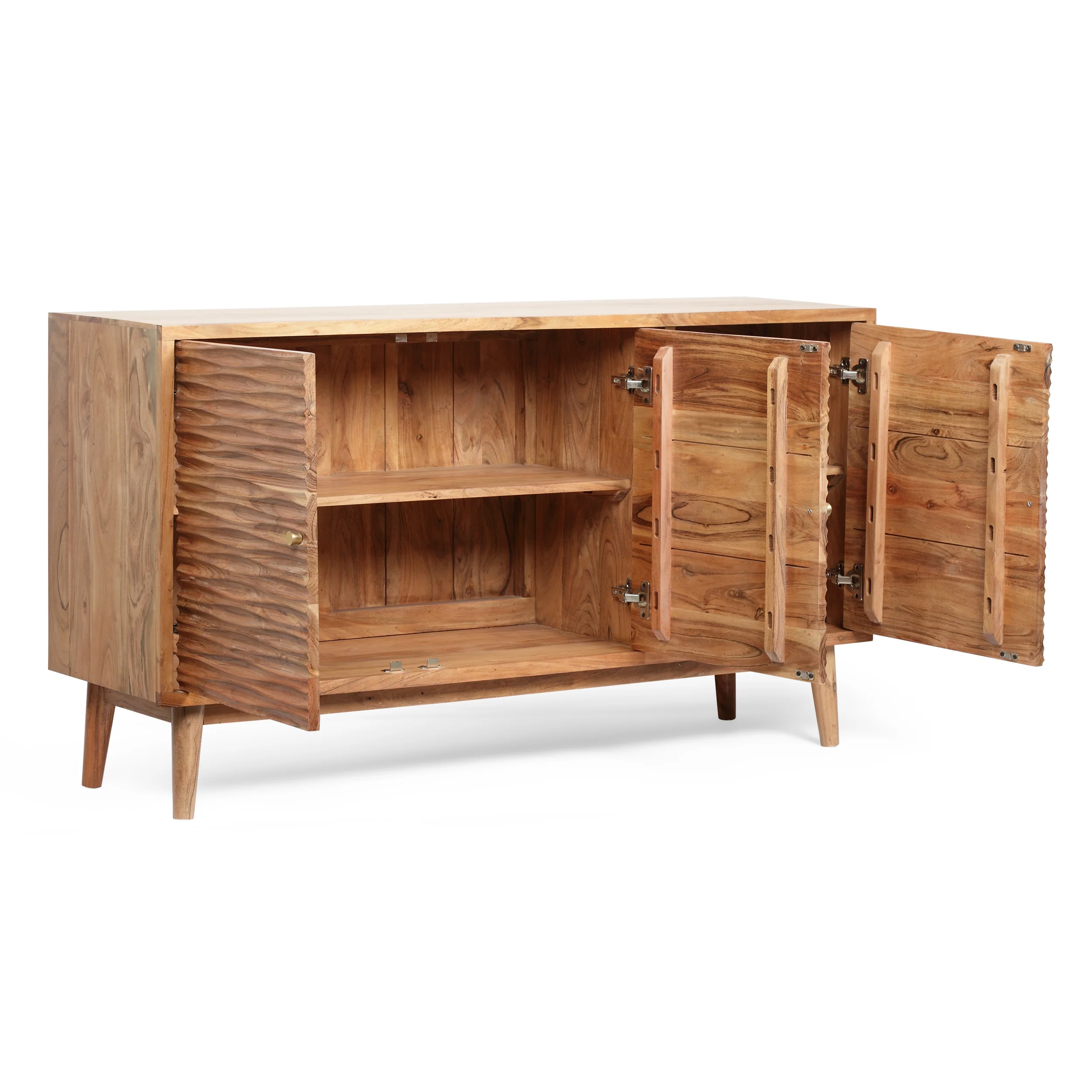 Tennille Warrenton Boho Handcrafted 2 Door Acacia Wood Sideboard, Natural - furnishings
