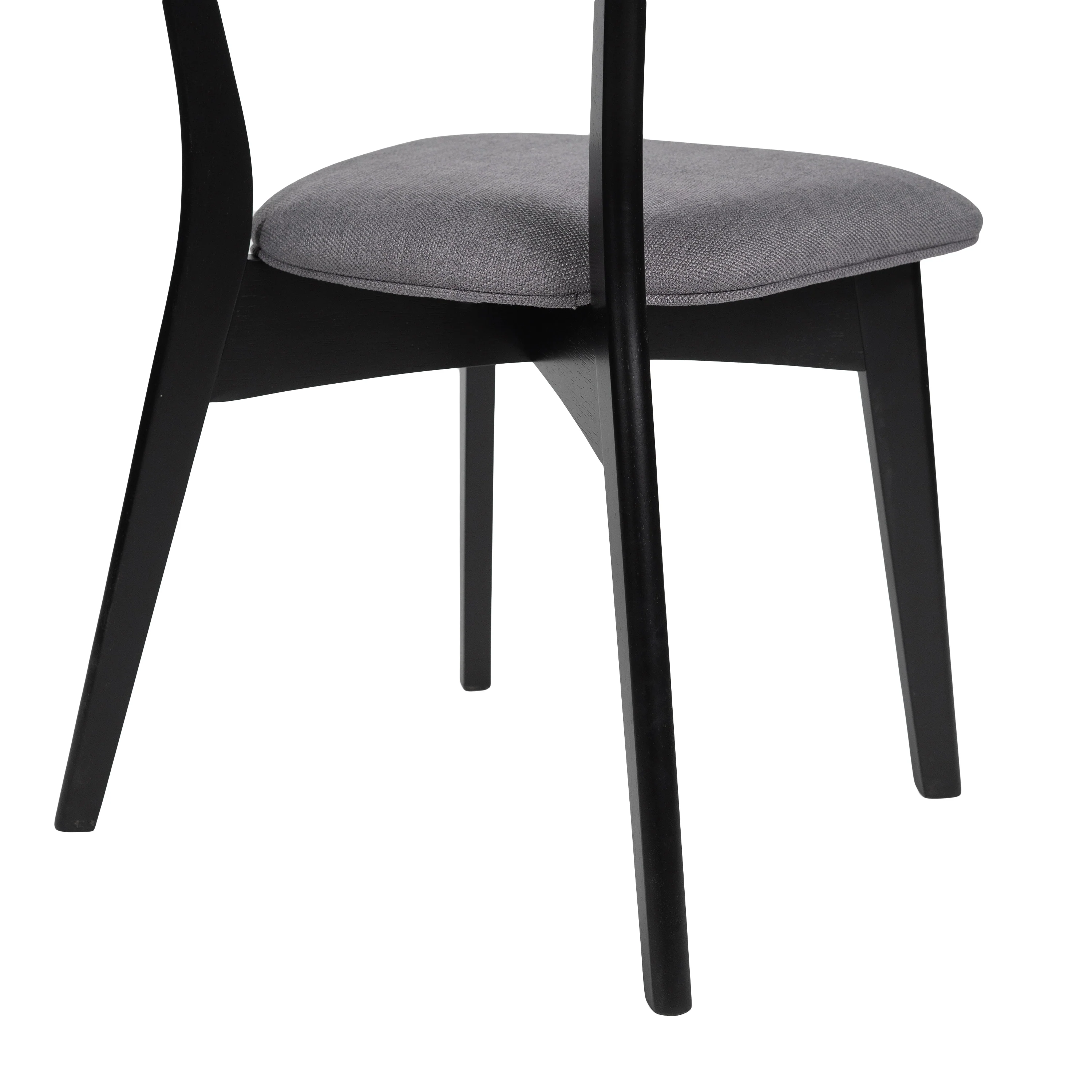 Aman Mid Century Finished 5 Piece Wood Dining Set with Fabric Chairs - furnishings