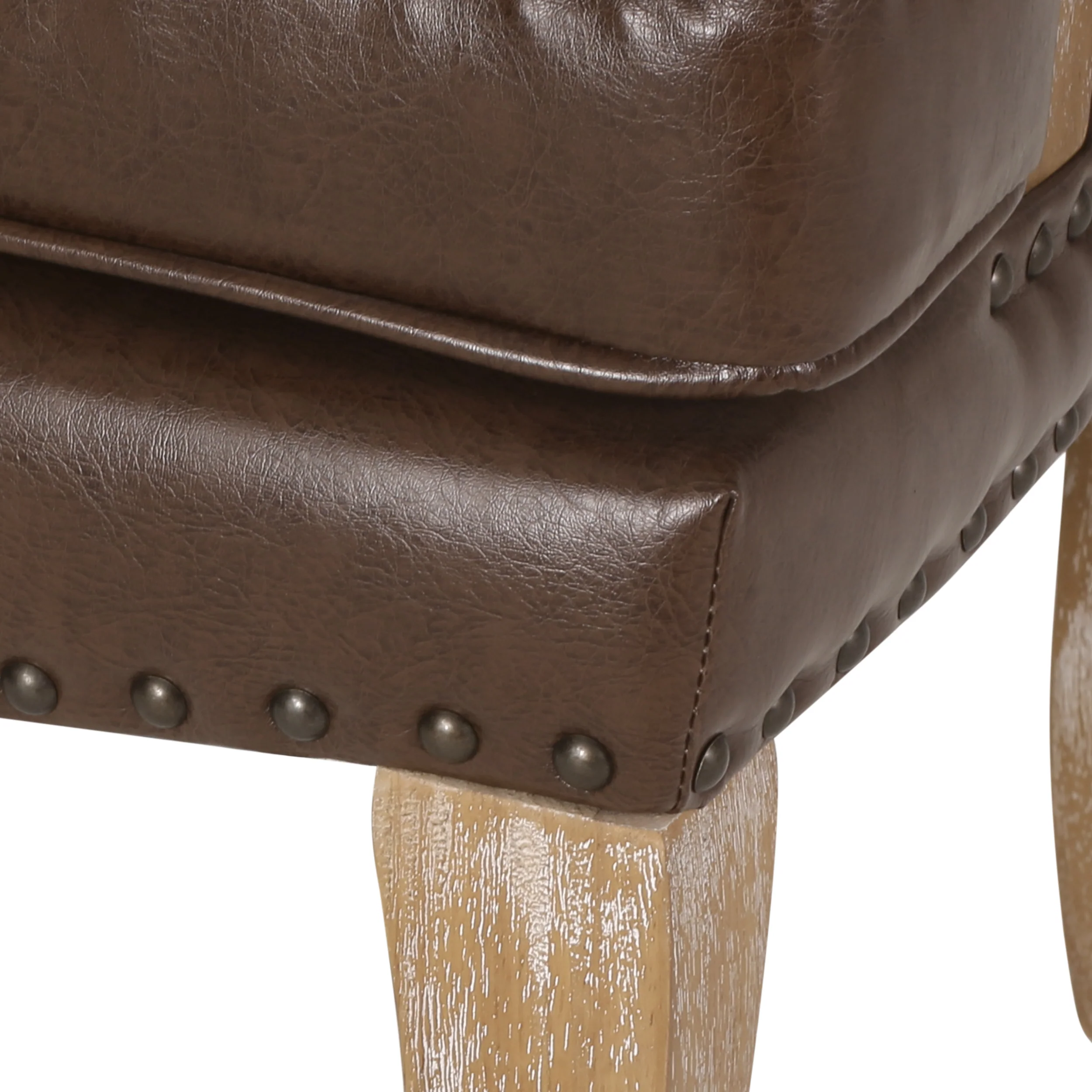 Tim French Country Upholstered Dining Arm Chair with Nailhead Trim - furnishings