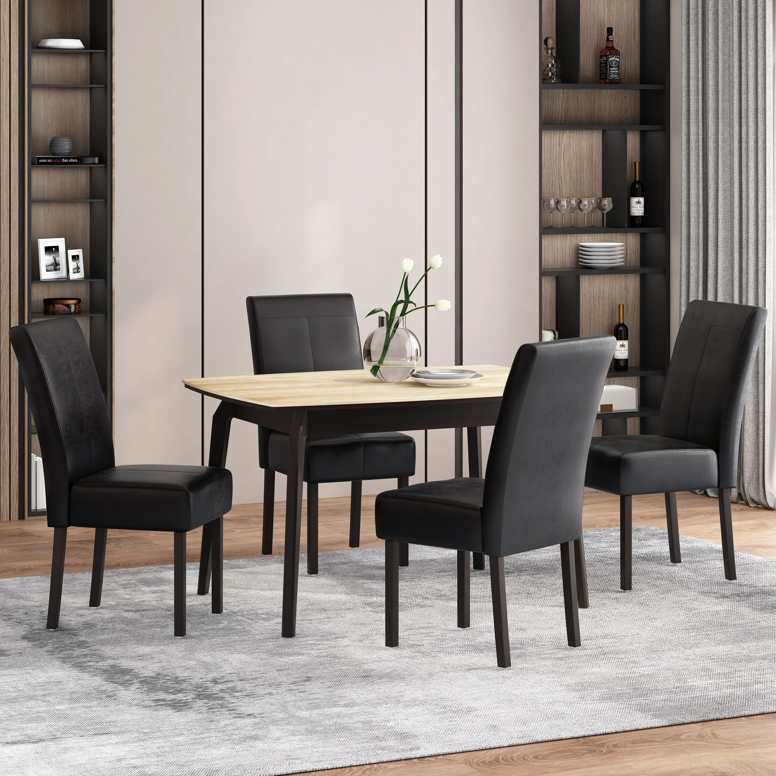 Percival Contemporary Upholstered T-Stitch Dining Chairs, Set of 4 - furnishings