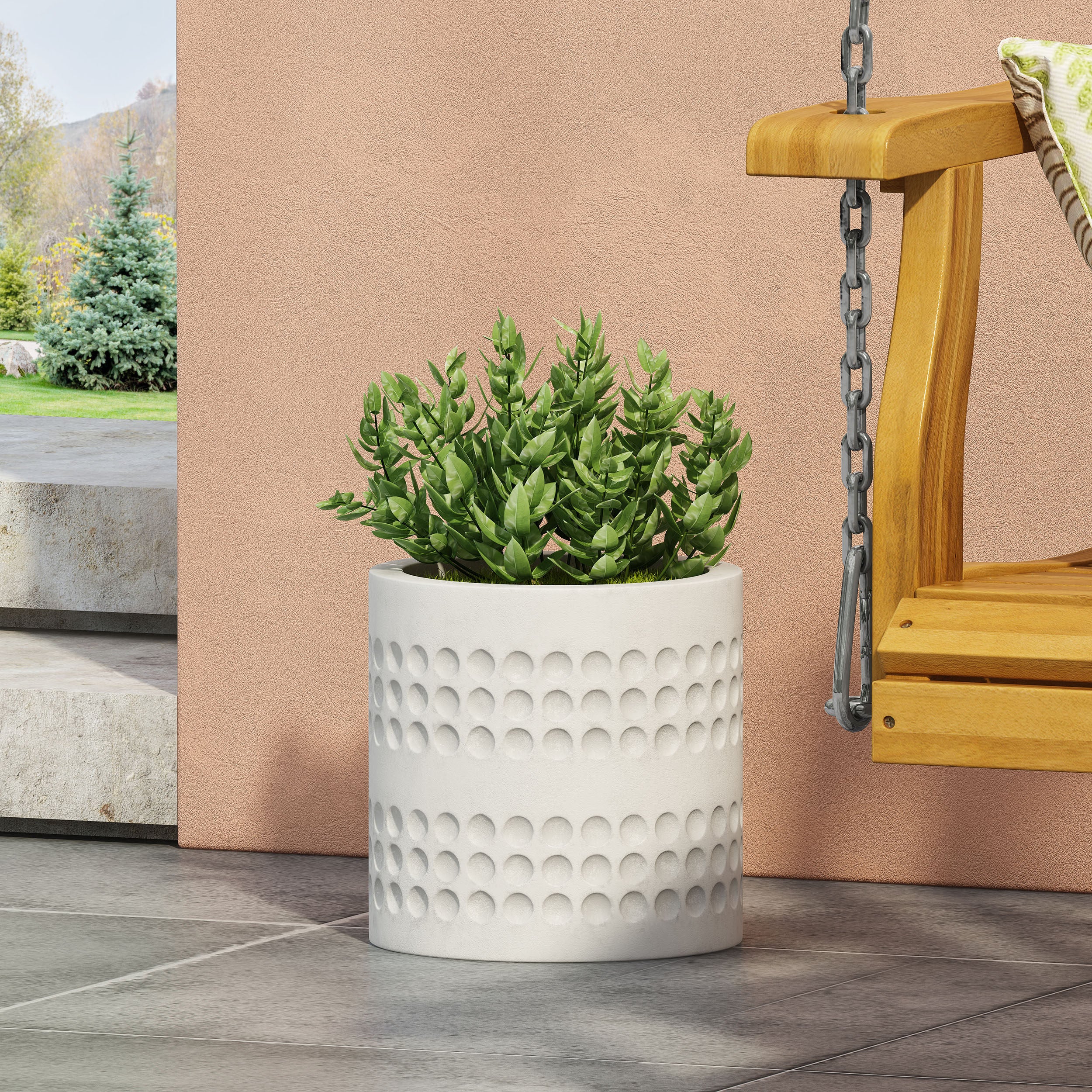 Suncook Outdoor Cast Stone Planter - furnishings