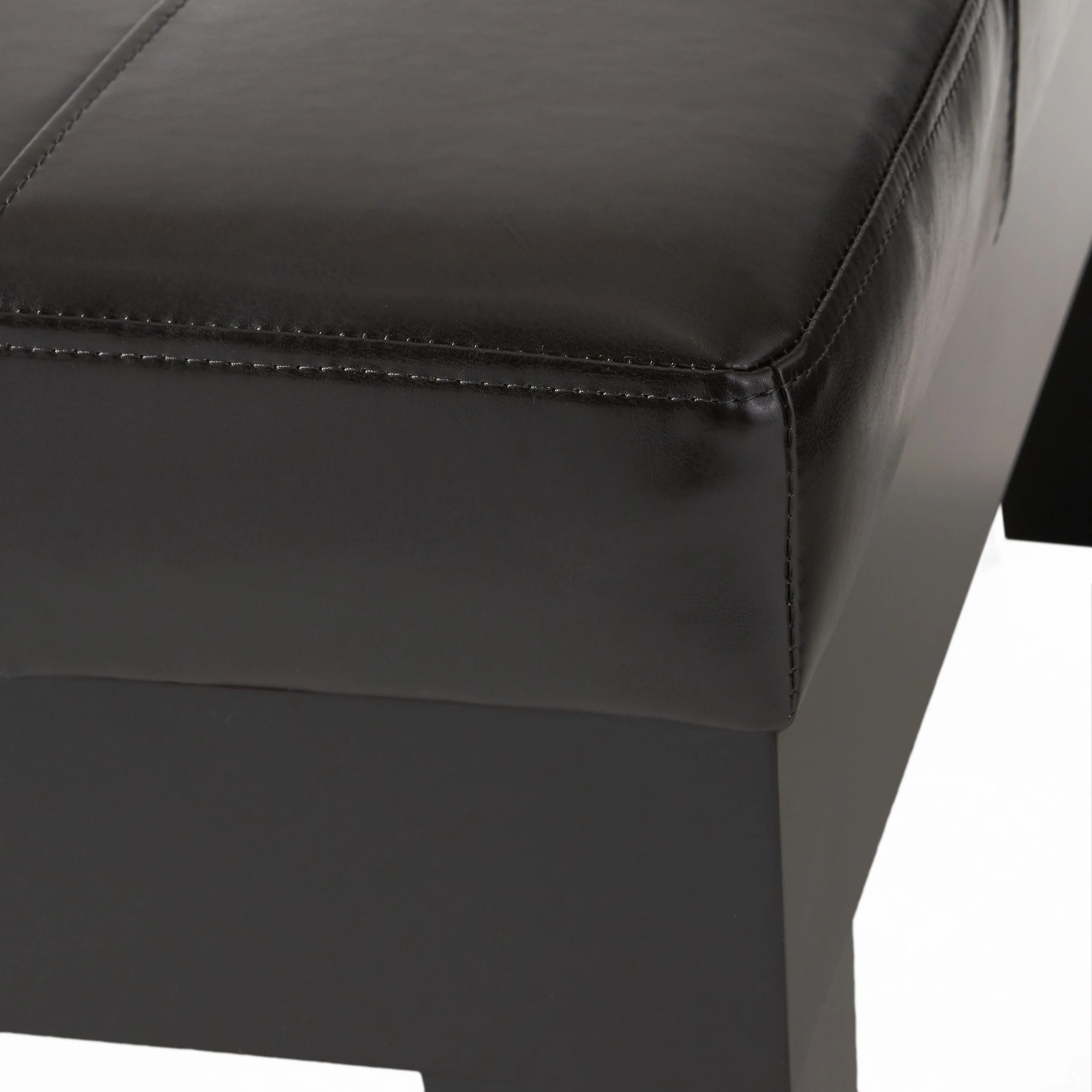 Tucson Contemporary Tufted Leather Storage Ottoman Table with Drawer - furnishings