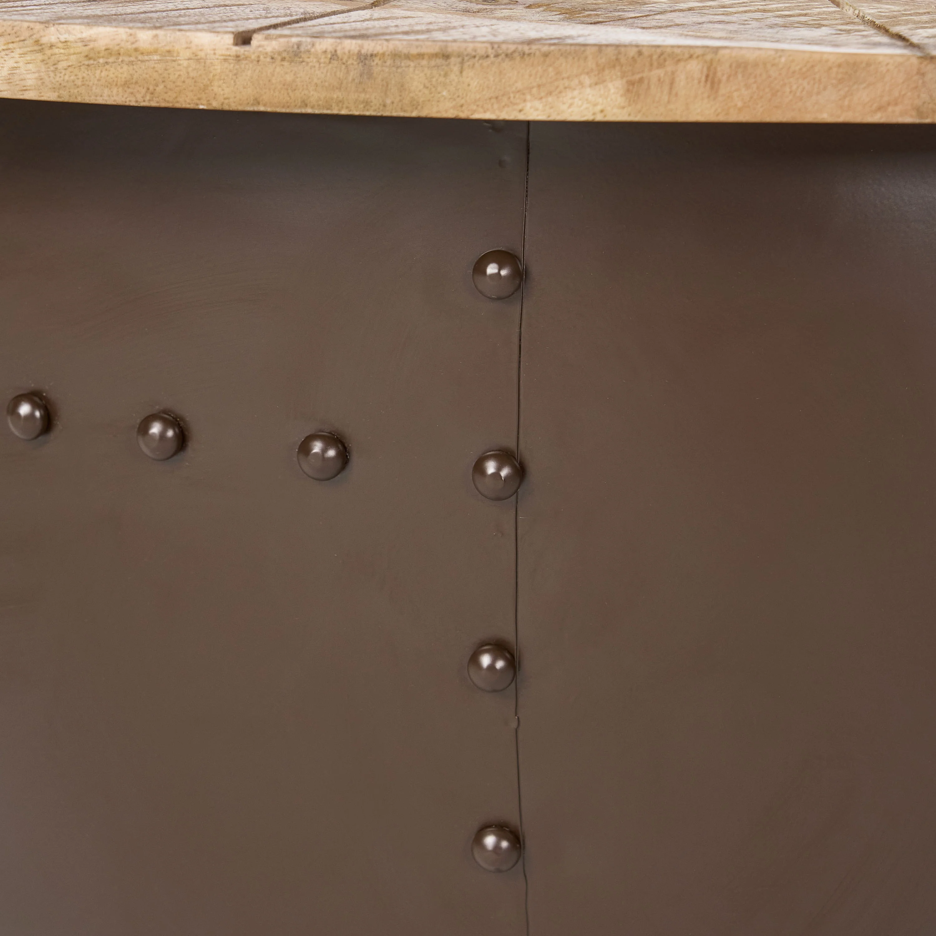 Absecon Handcrafted Boho Mango Wood and Iron Accent Table - furnishings
