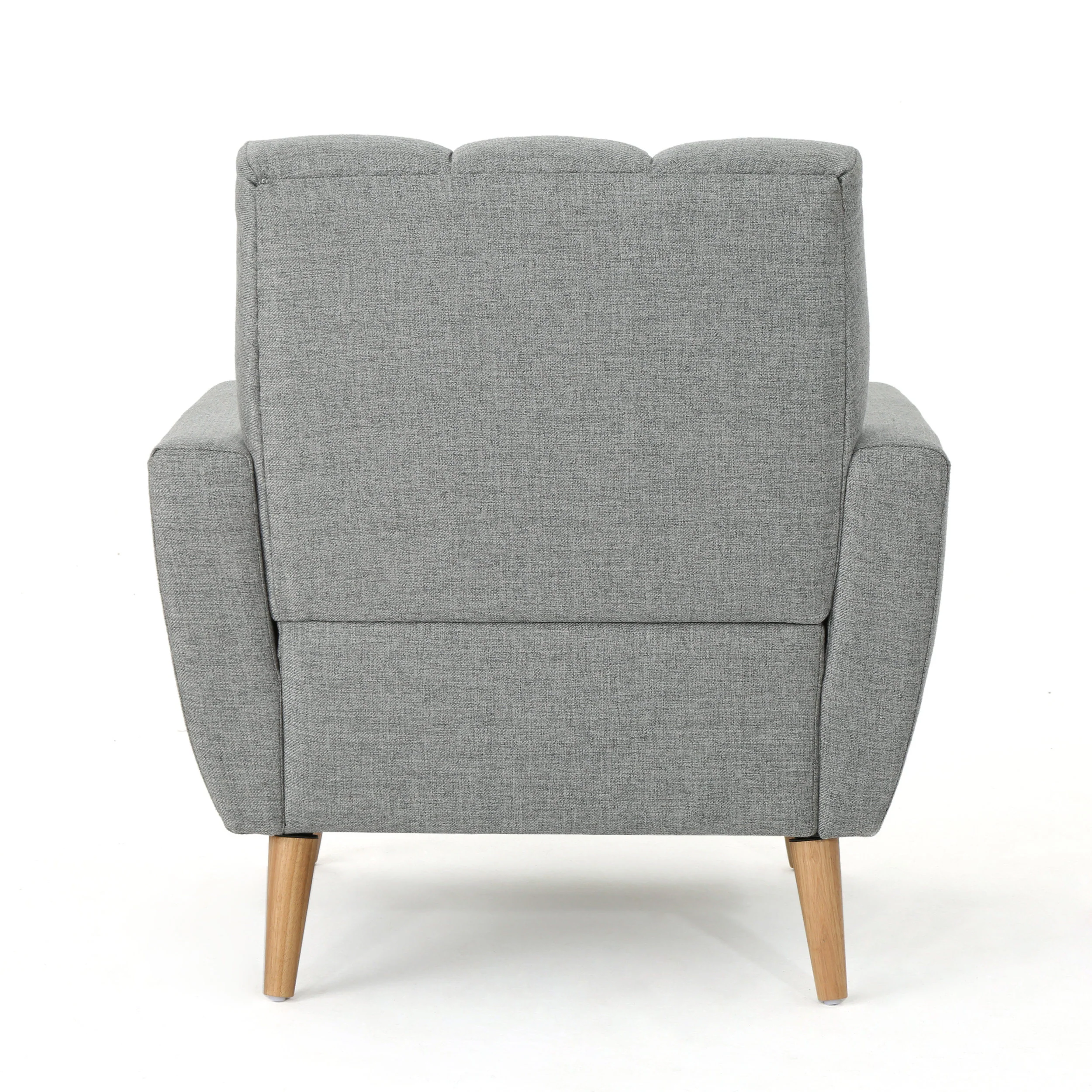 Angelica Mid Century Button Tufted Fabric Club Chair with Channel Stitching - furnishings
