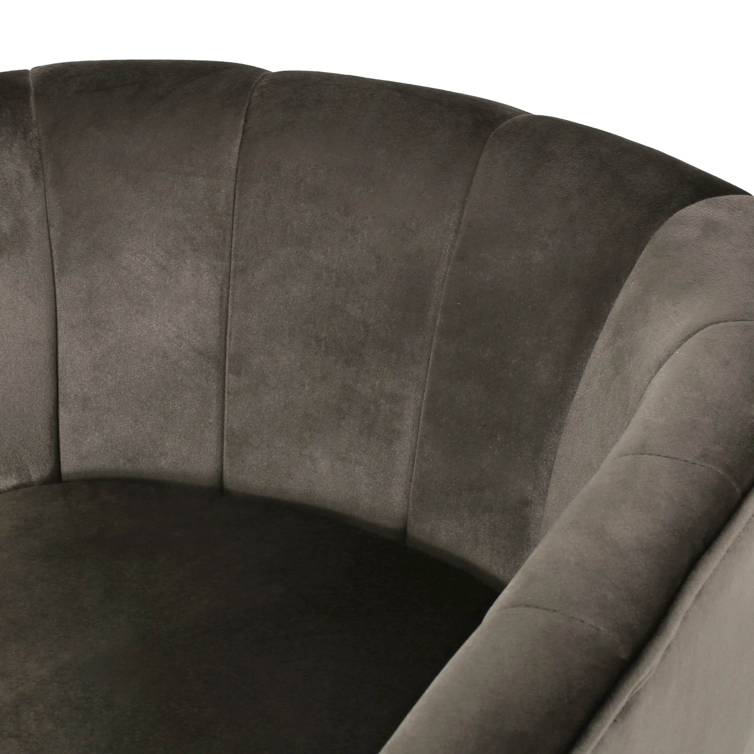 Blairmont Modern Glam Channel Stitch Velvet Swivel Club Chair - furnishings