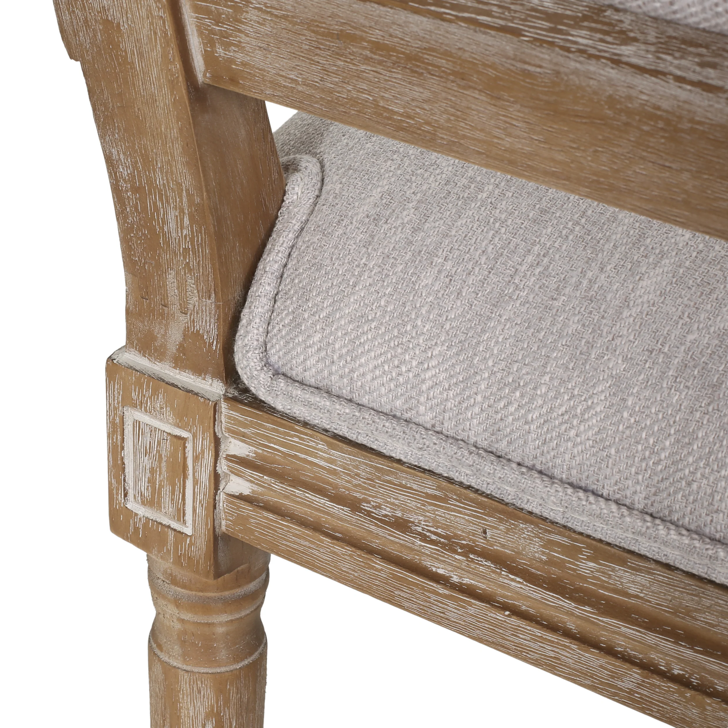 Merlene French Country Fabric Upholstered Wood 5 Piece Circular Dining Set - furnishings
