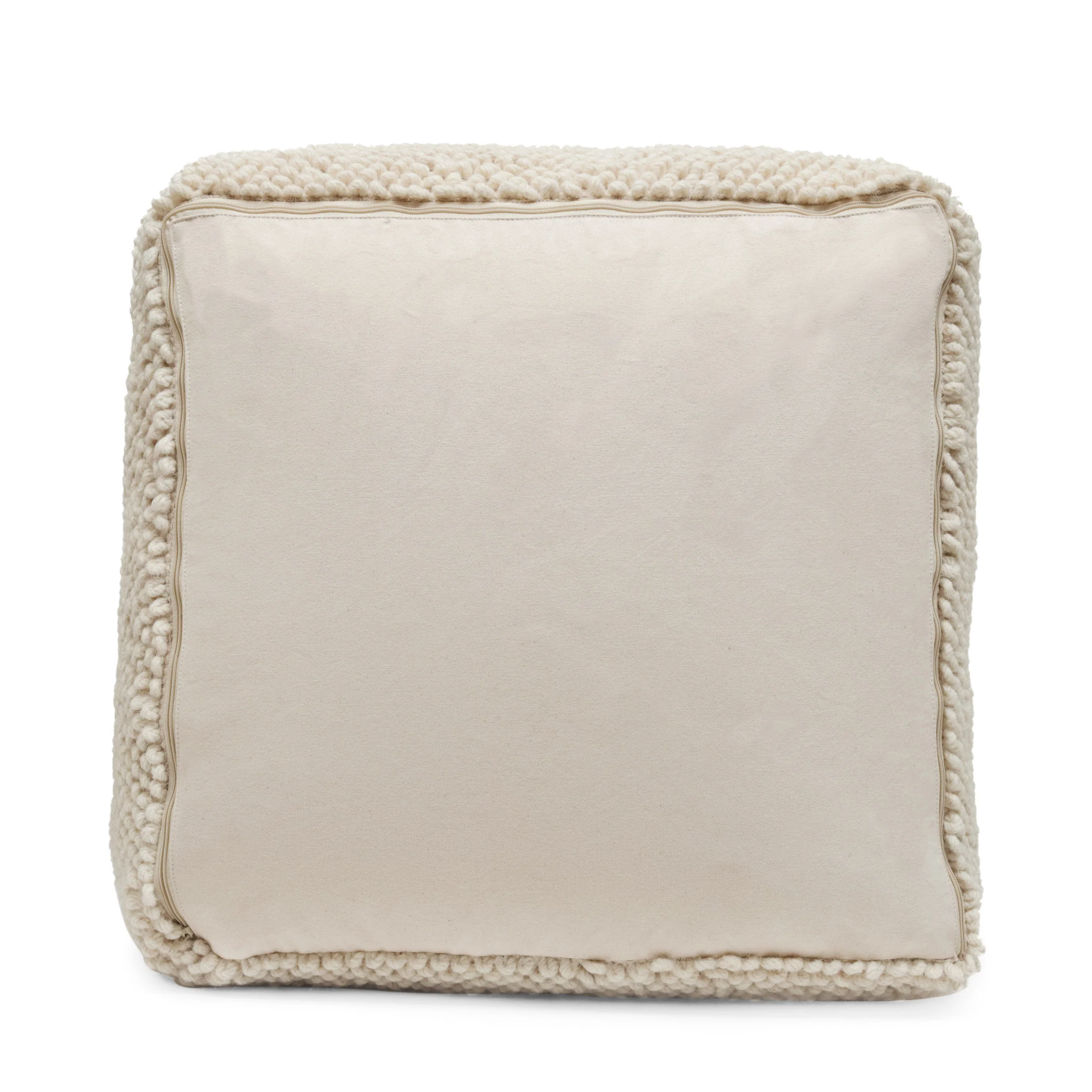 Wilsey Boho Handcrafted Tufted Fabric Square Pouf - furnishings