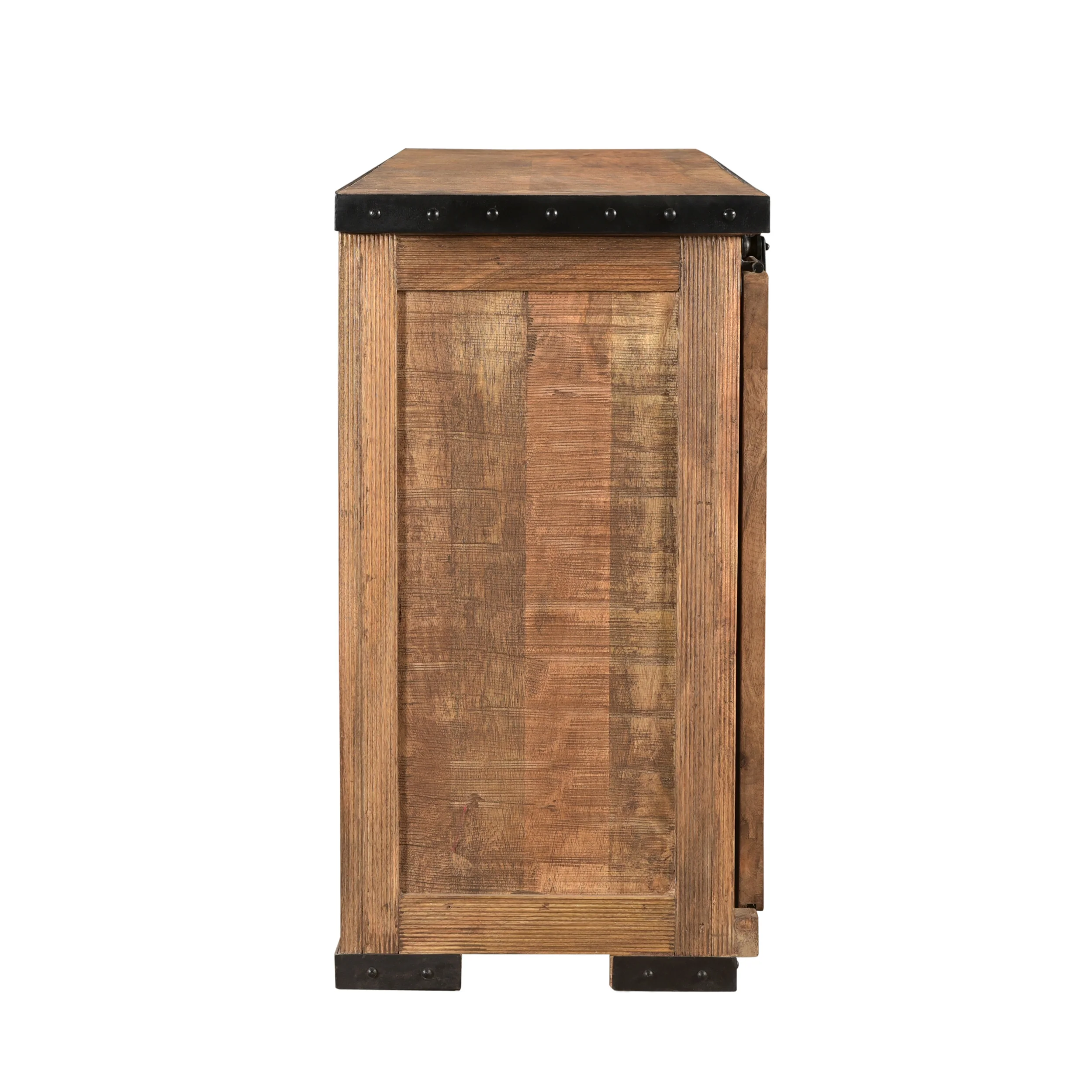 Phoebe Modern Industrial Mango Wood Sideboard, Natural Finish and Black - furnishings