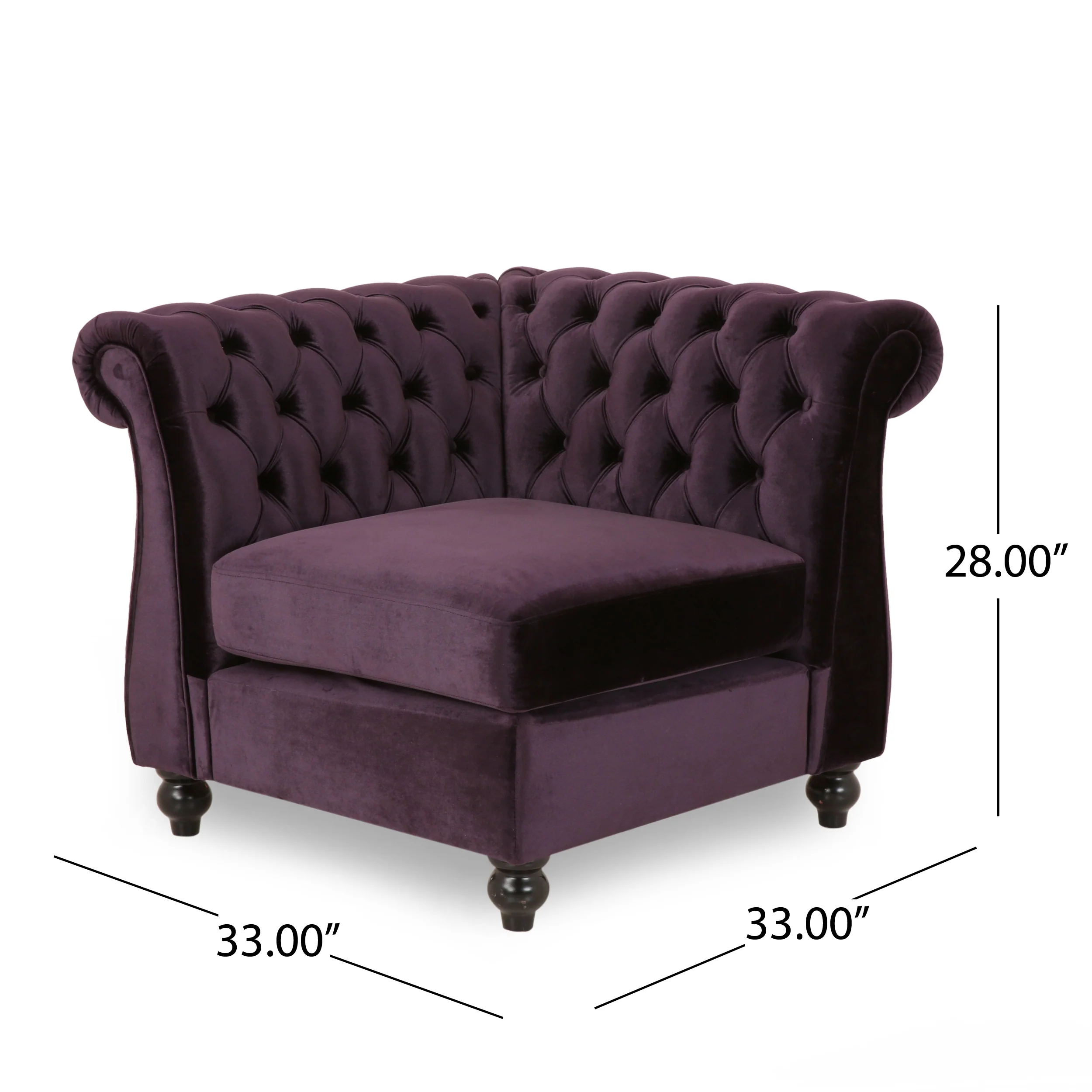 Samantha 7 Seater Tufted Velvet Chesterfield Sectional - furnishings