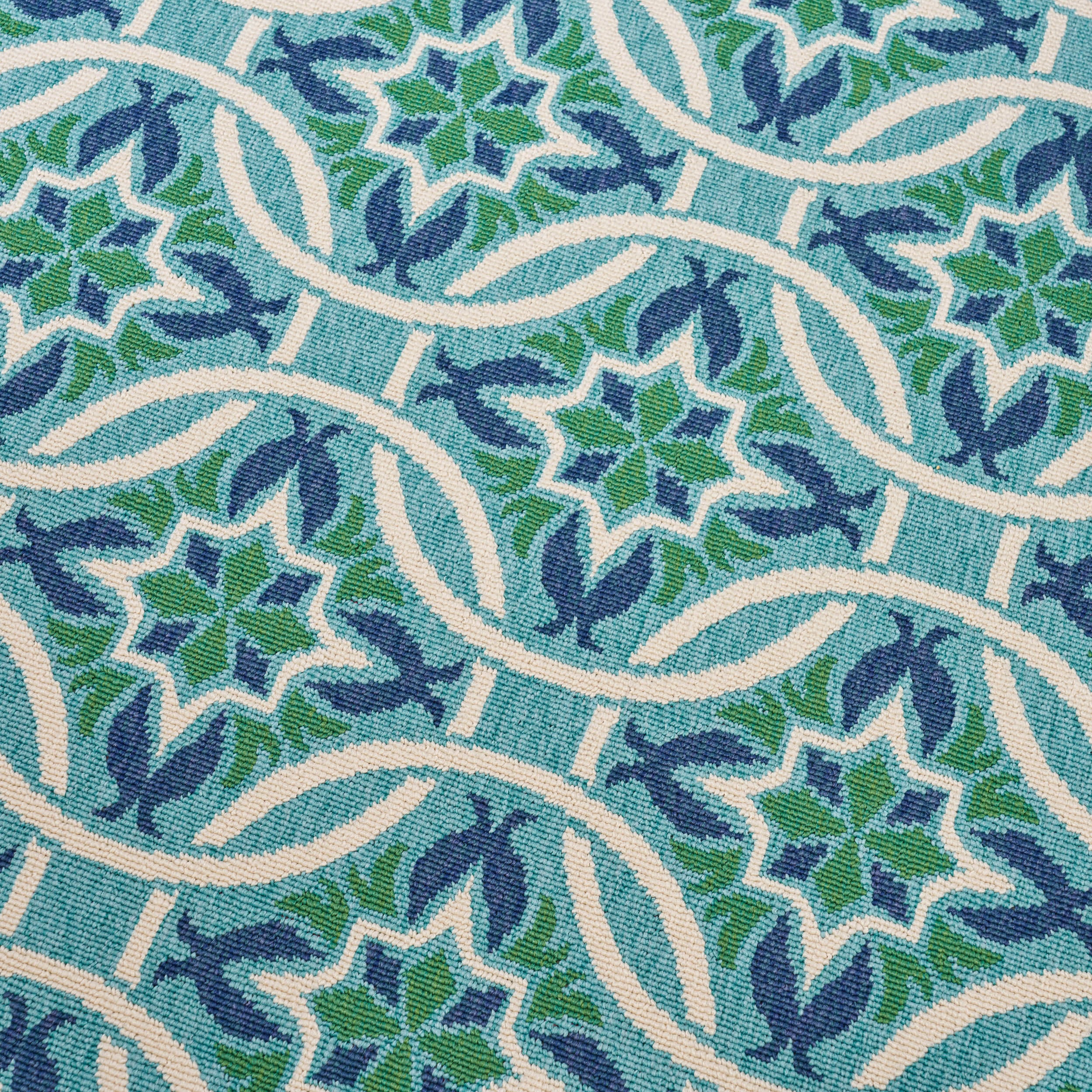 Foxwood Indoor/Outdoor Geometric Area Rug, Blue and Green - furnishings