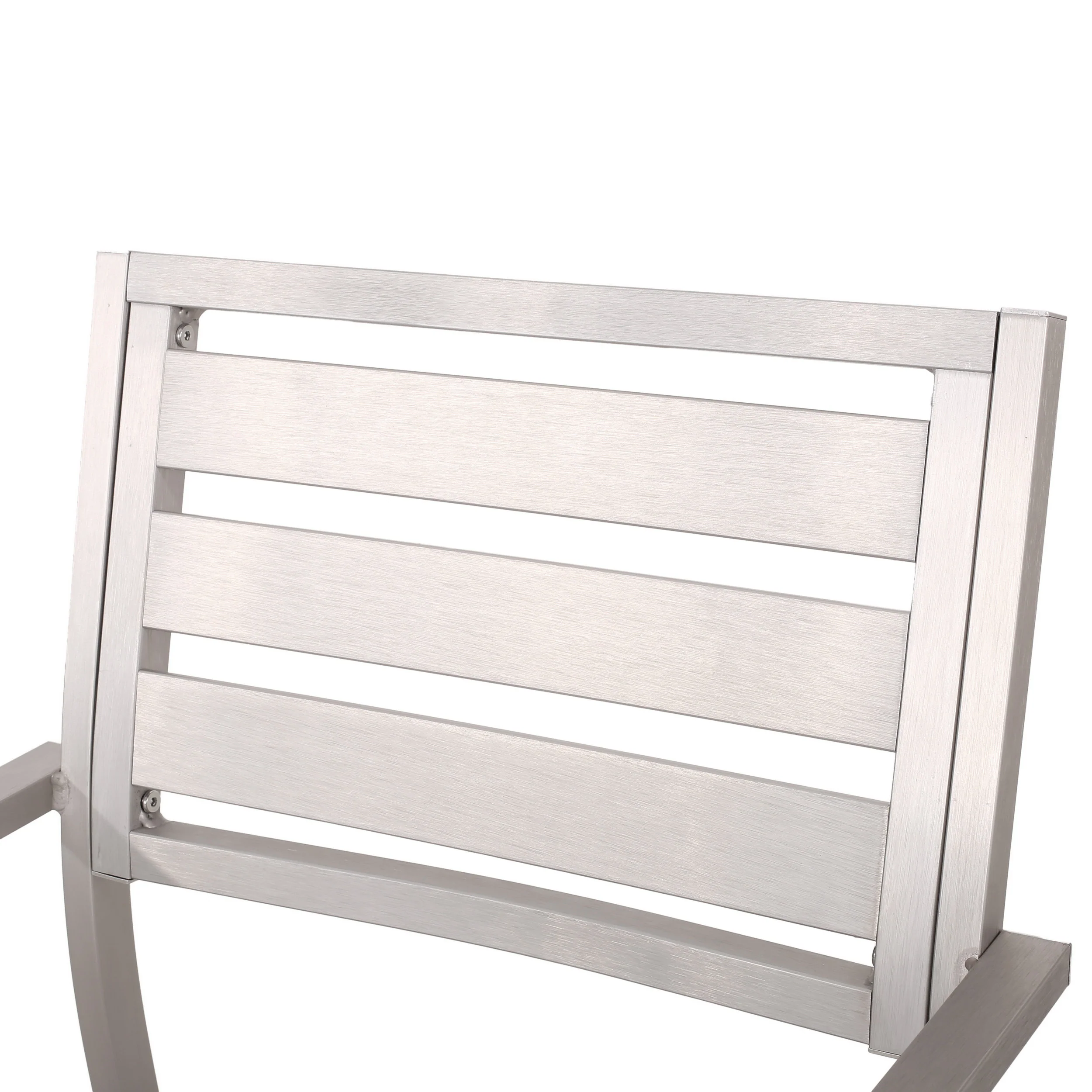 Cherie Outdoor Modern 4 Seater Aluminum Dining Set with Faux Wood Table Top - furnishings