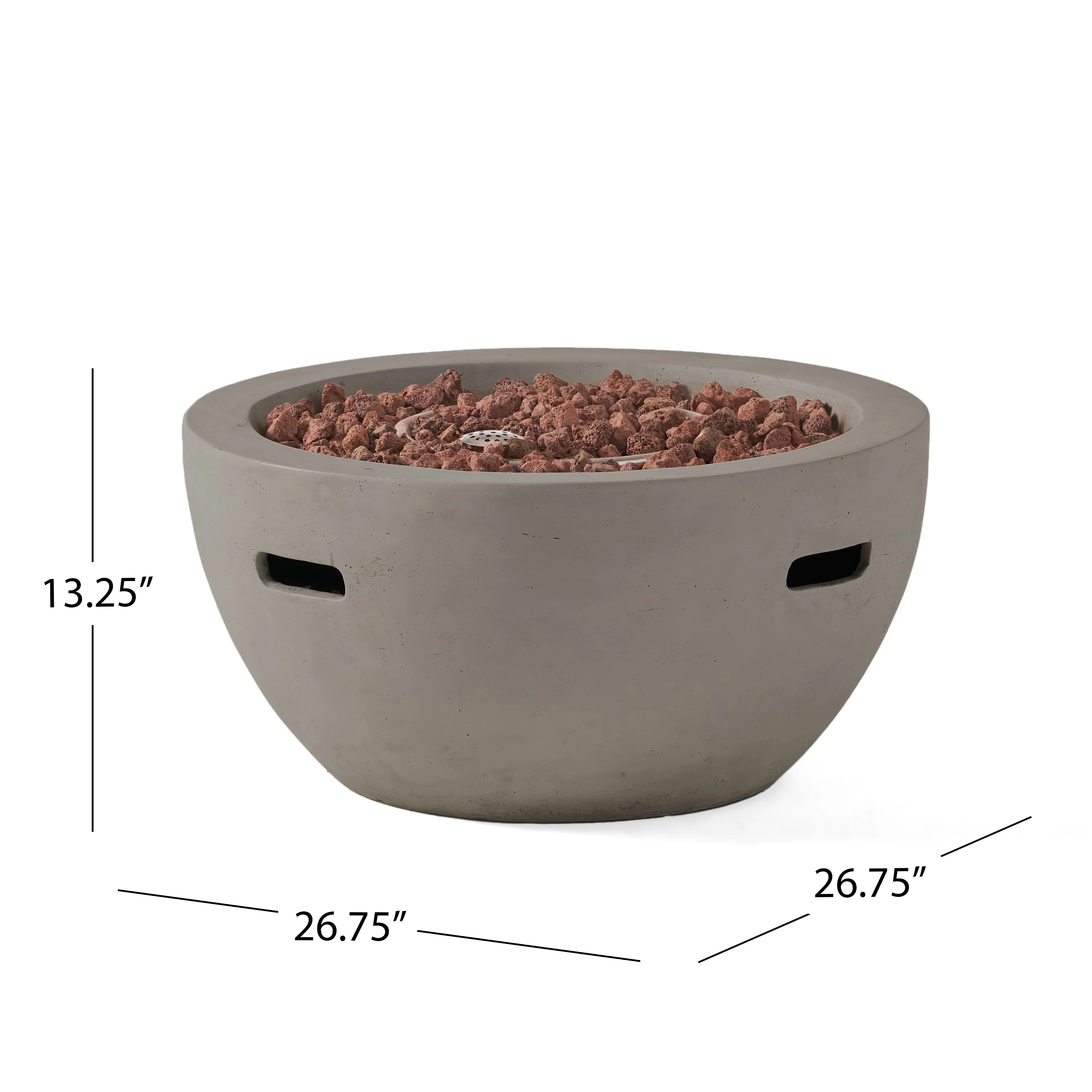 Toulouse Outdoor 40,000 BTU Lightweight Concrete Fire Pit Bowl (No Tank Holder) - furnishings