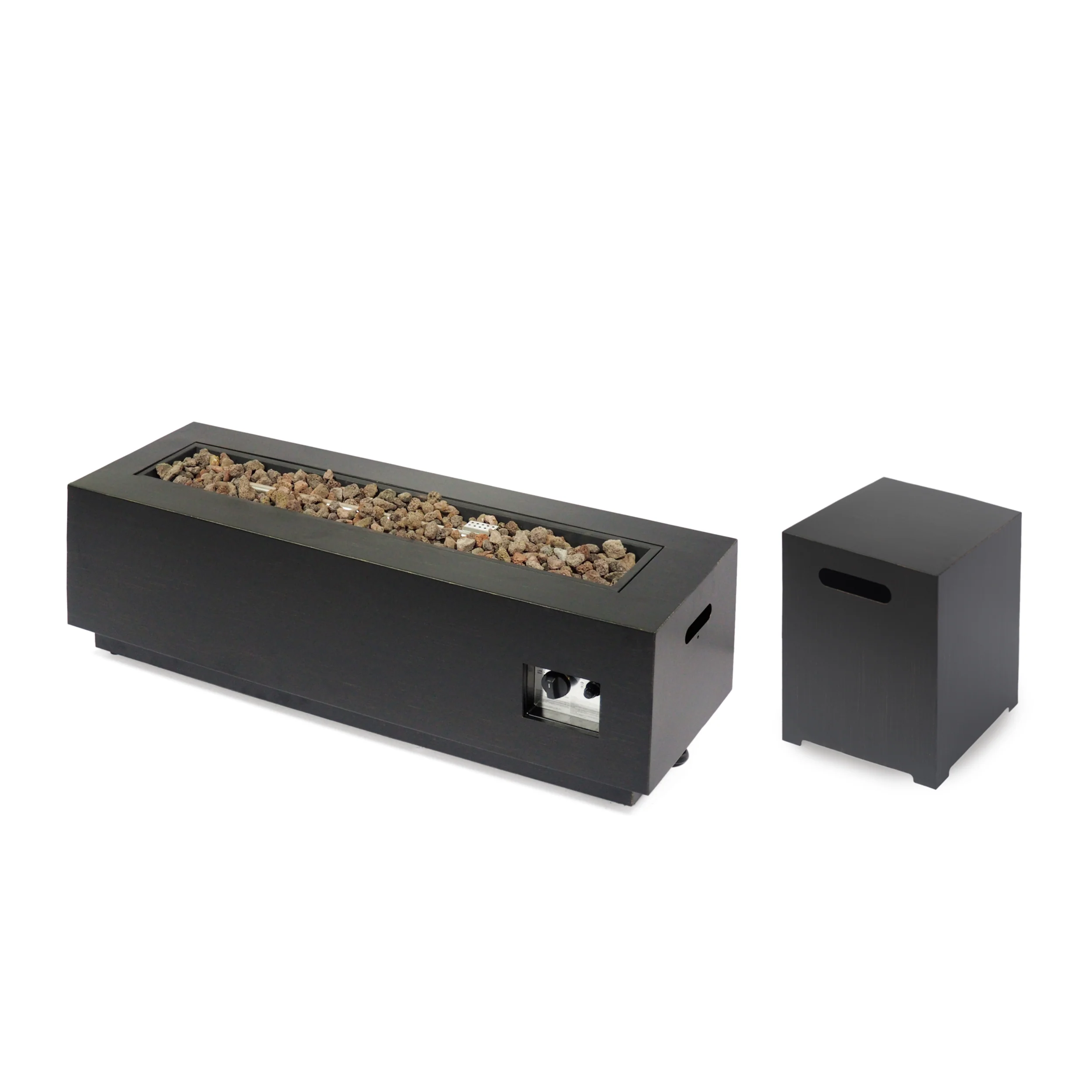 Jefferson Outdoor Rectangular Fire Pit with Tank Holder - furnishings