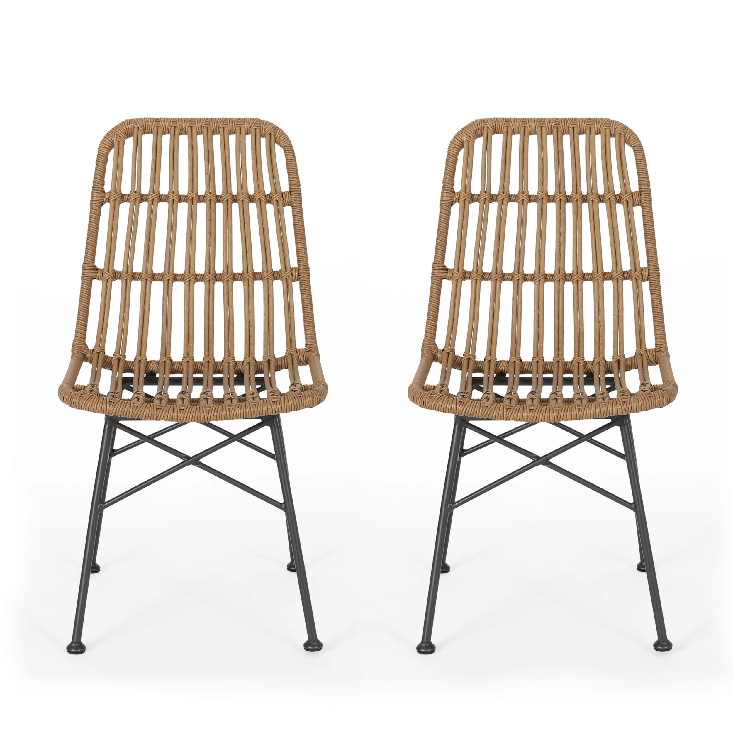 Silverdew Indoor Wicker Dining Chairs (Set of 2) - furnishings