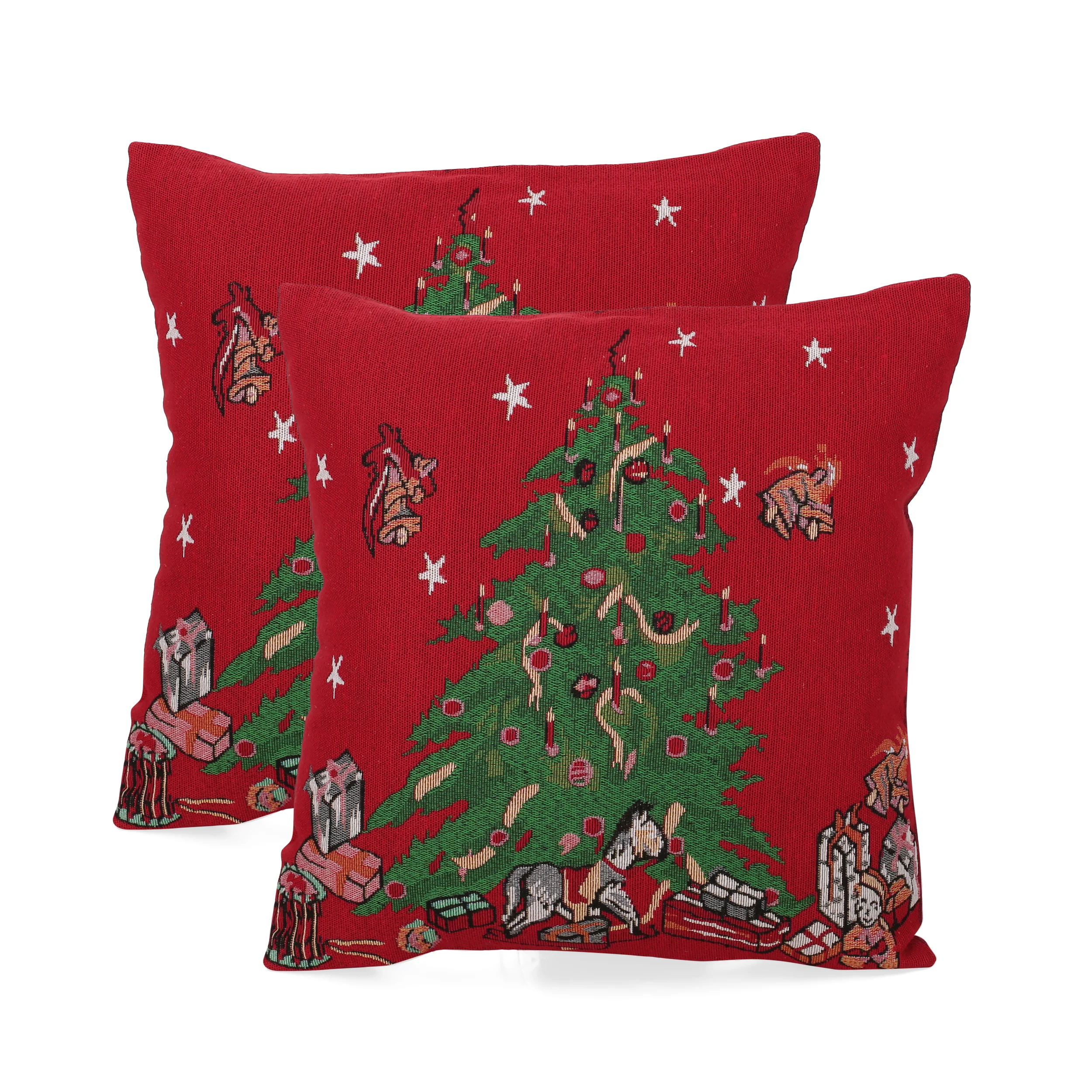 Benoit Modern Fabric Christmas Throw Pillow - furnishings