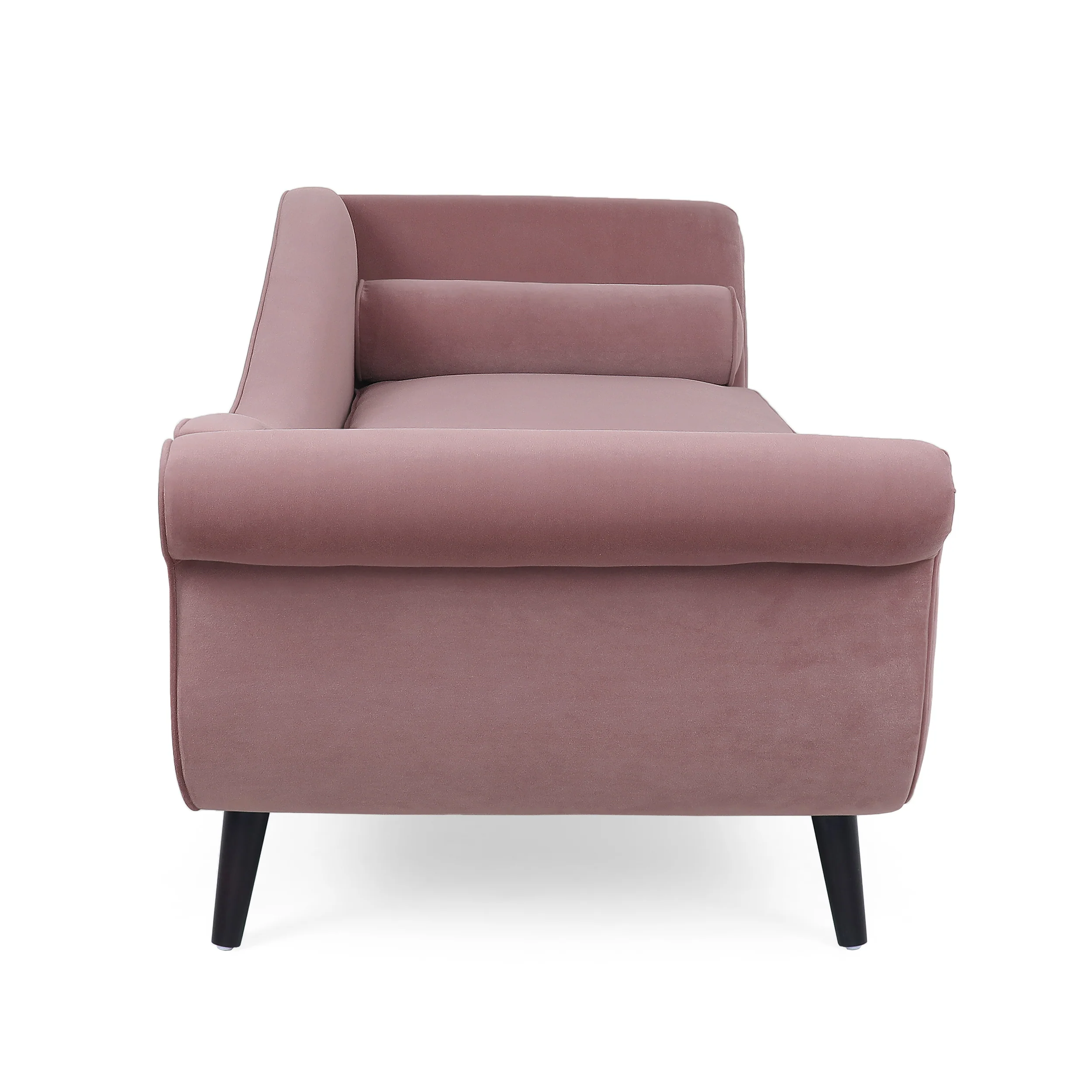 Jakyrah Contemporary Velvet Chaise Lounge with Scroll Arms - furnishings