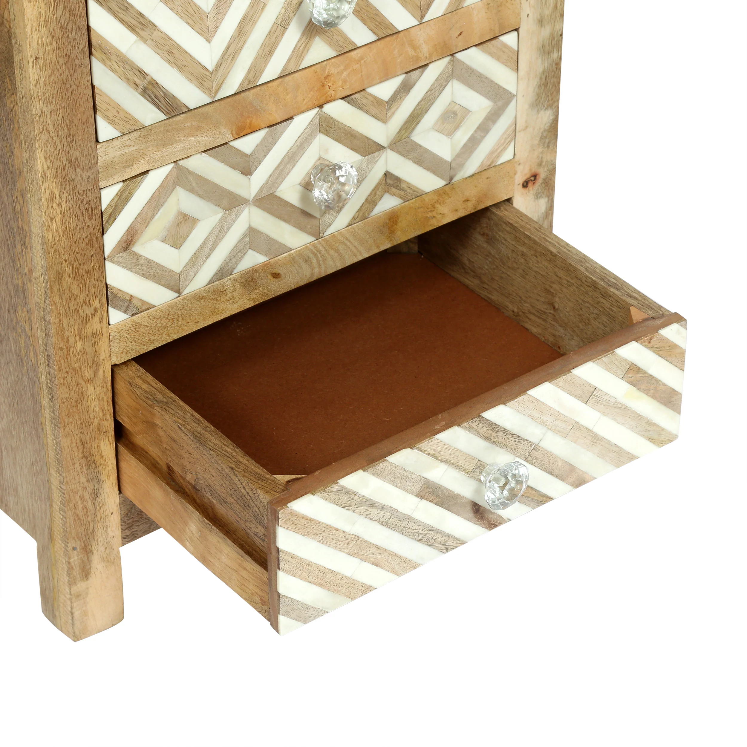 Nahanni Handcrafted Boho 4 Drawer Mango Wood Nightstand - furnishings