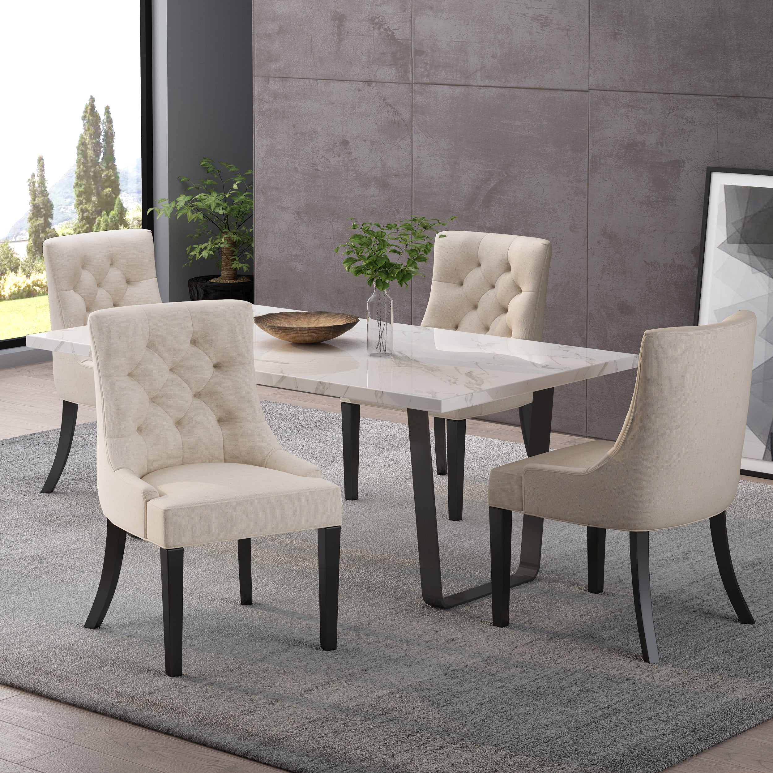 Stacy Hourglass Fabric Dining Chairs (Set of 4) - furnishings