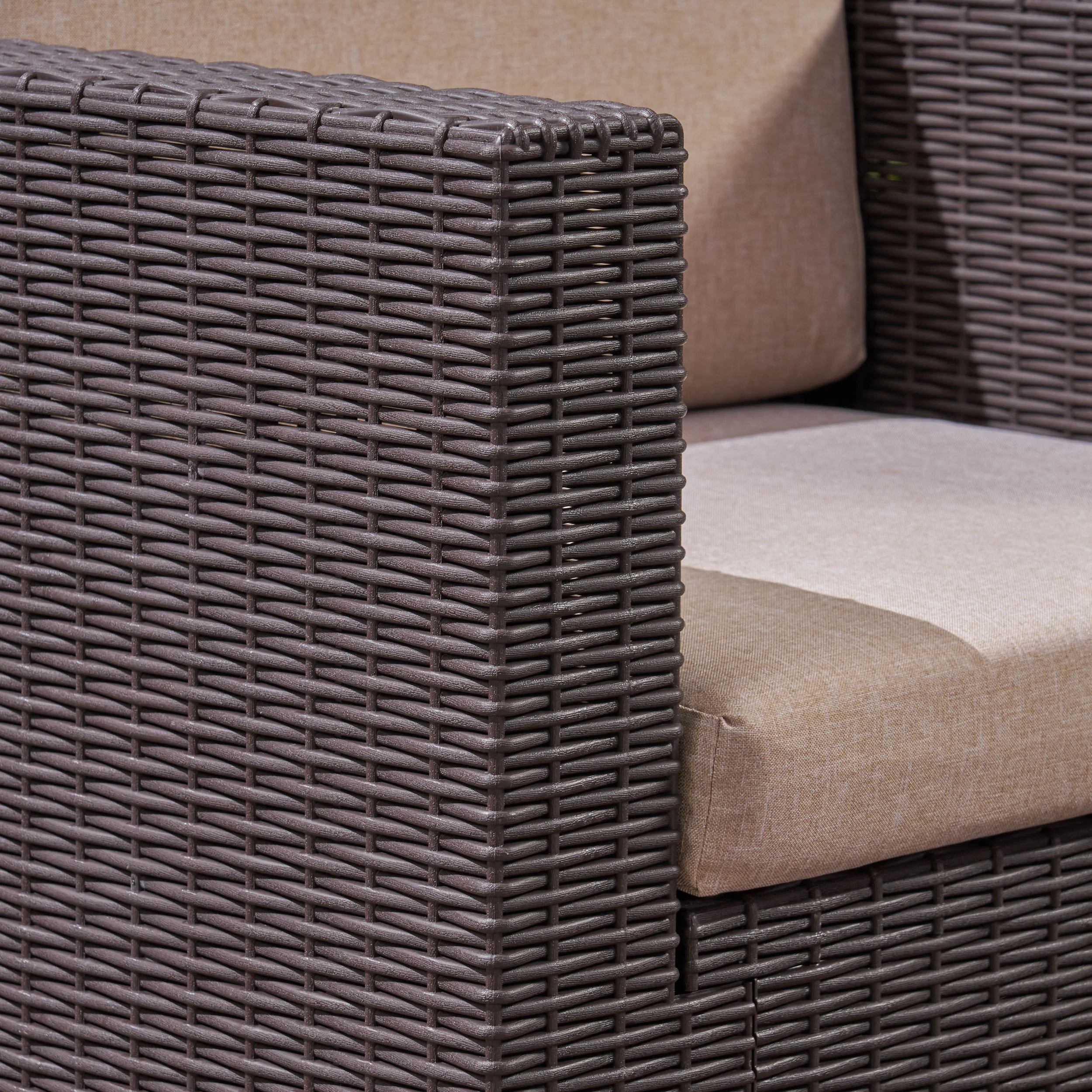 Riley Outdoor All Weather Faux Wicker 4 Seater Chat Set with Cushions - furnishings